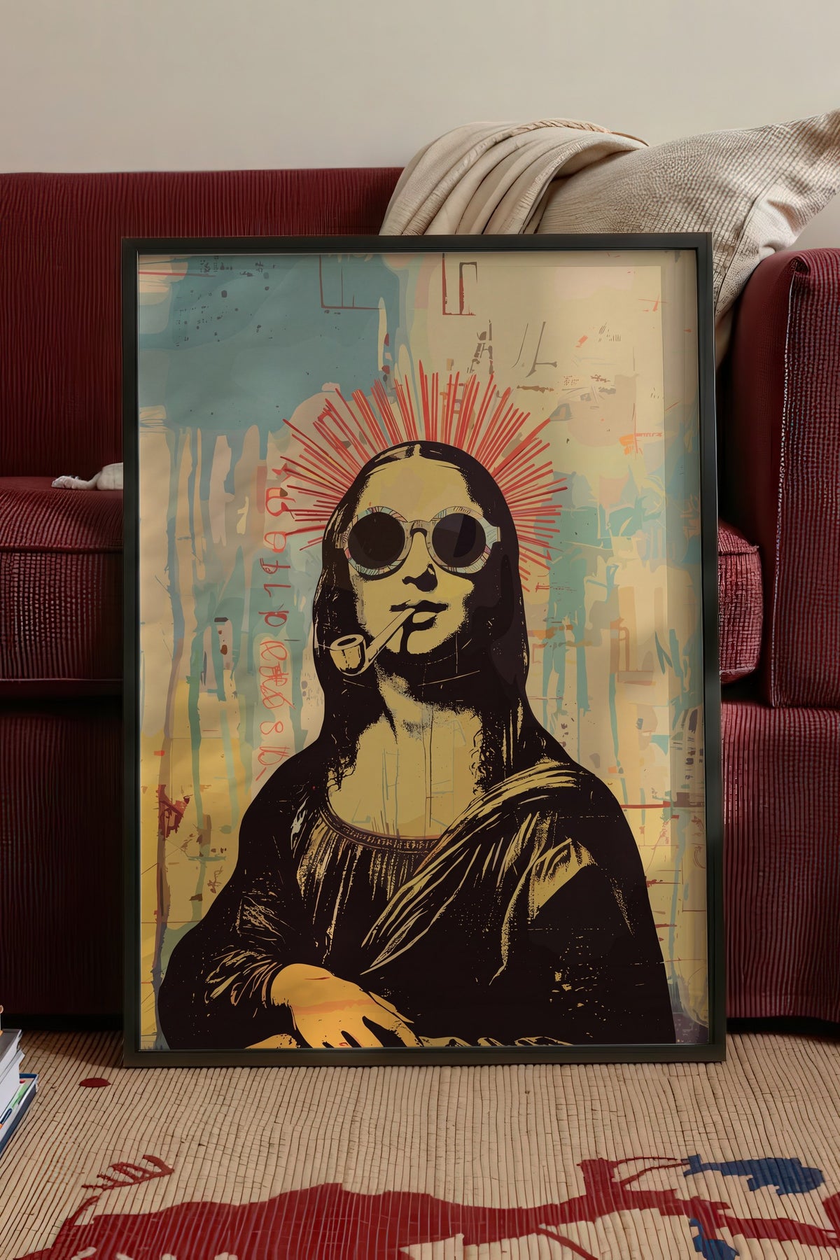 Pop Art Mona Lisa Yorumu Poster – Siyah Çerçeveli Tablo