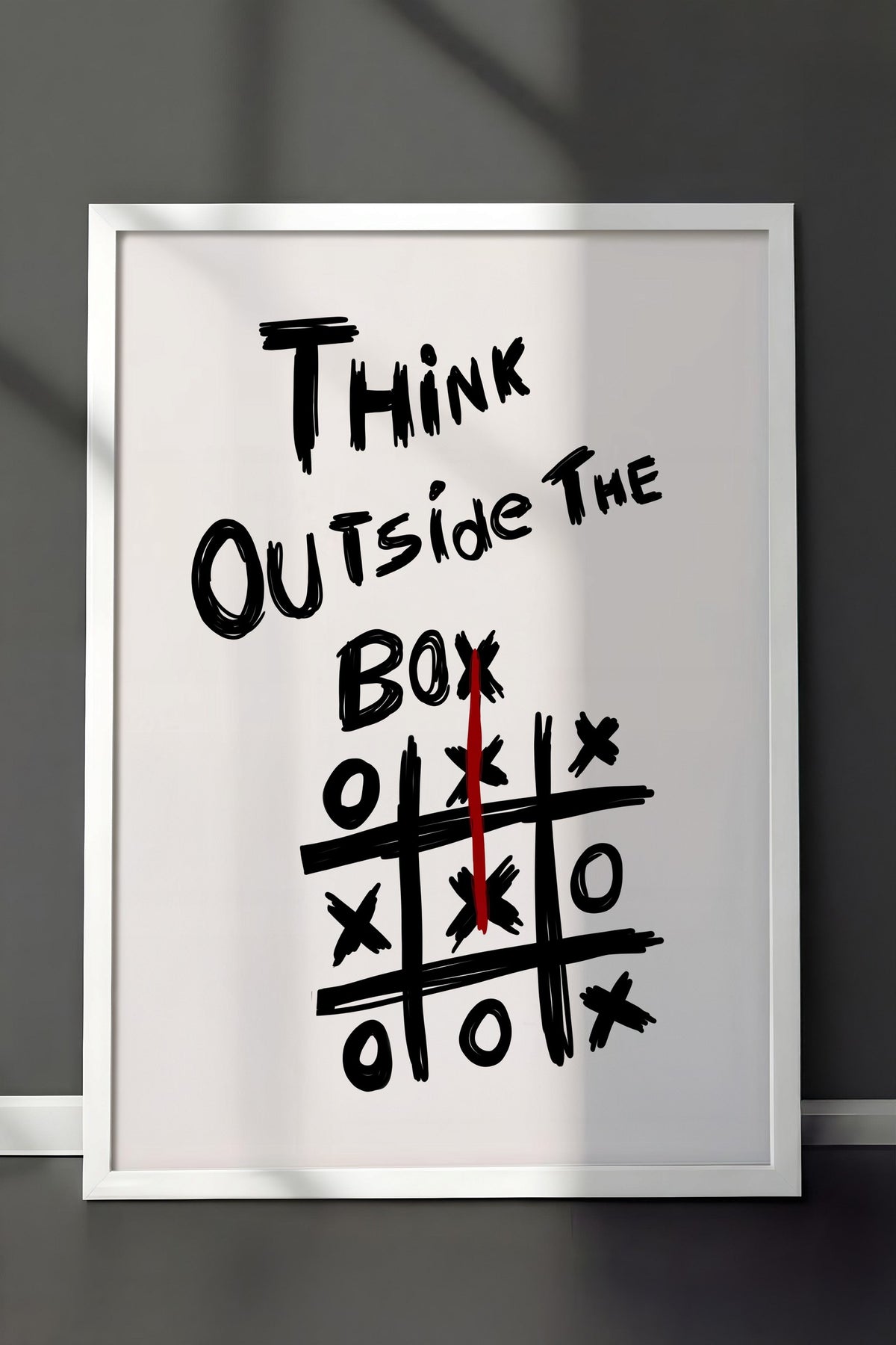 Think Outside The Box Poster – Beyaz Çerçeveli Tablo