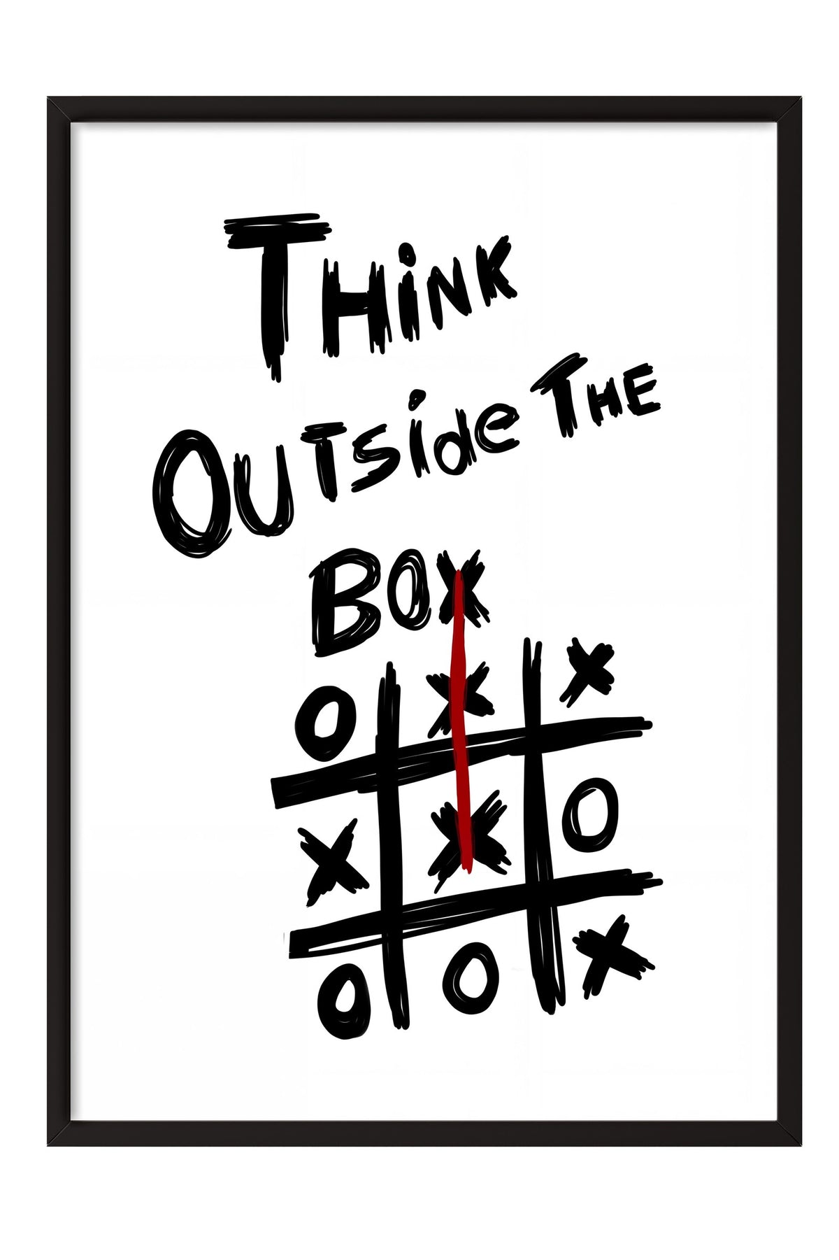 Think Outside The Box Poster – Siyah Çerçeveli Tablo