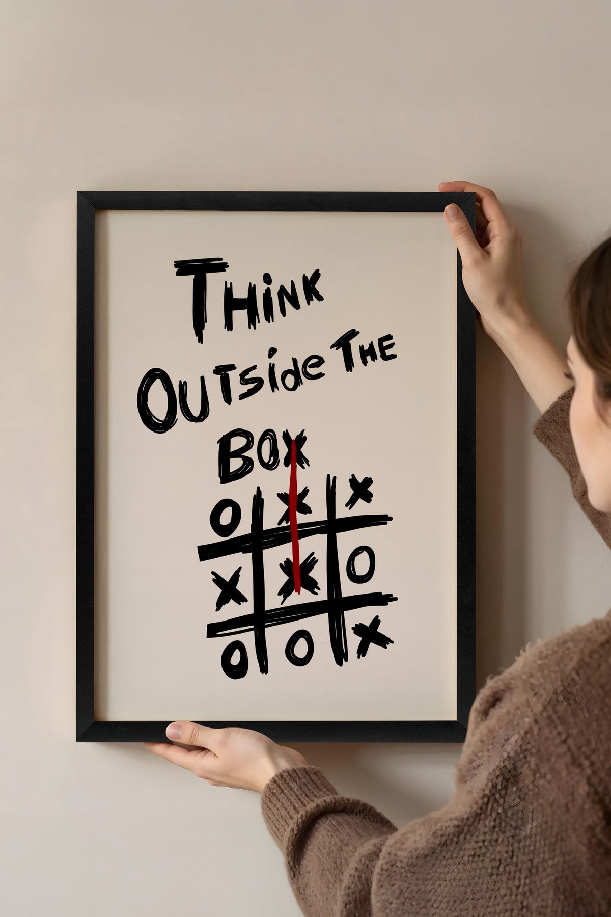 Think Outside The Box Poster – Siyah Çerçeveli Tablo