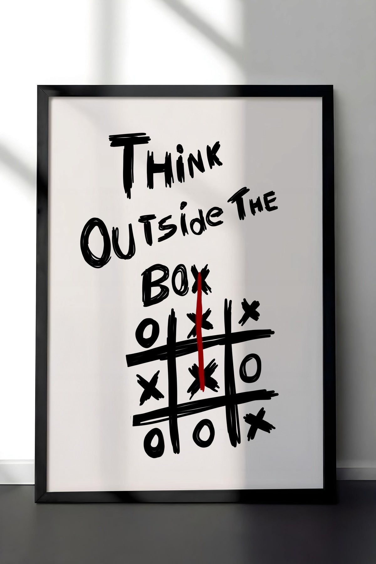 Think Outside The Box Poster – Siyah Çerçeveli Tablo
