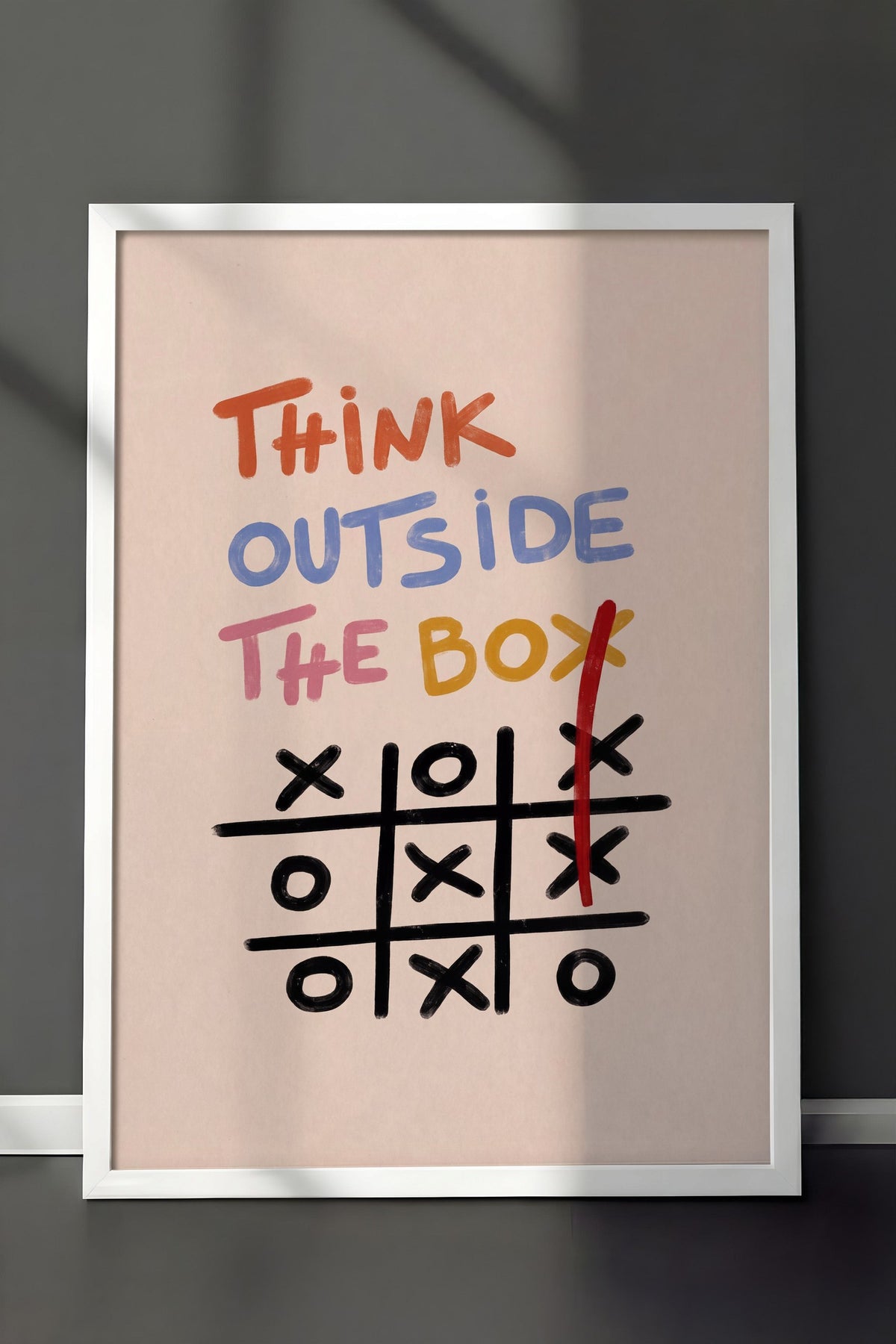 Think Outside The Box Poster – Beyaz Çerçeveli Tablo