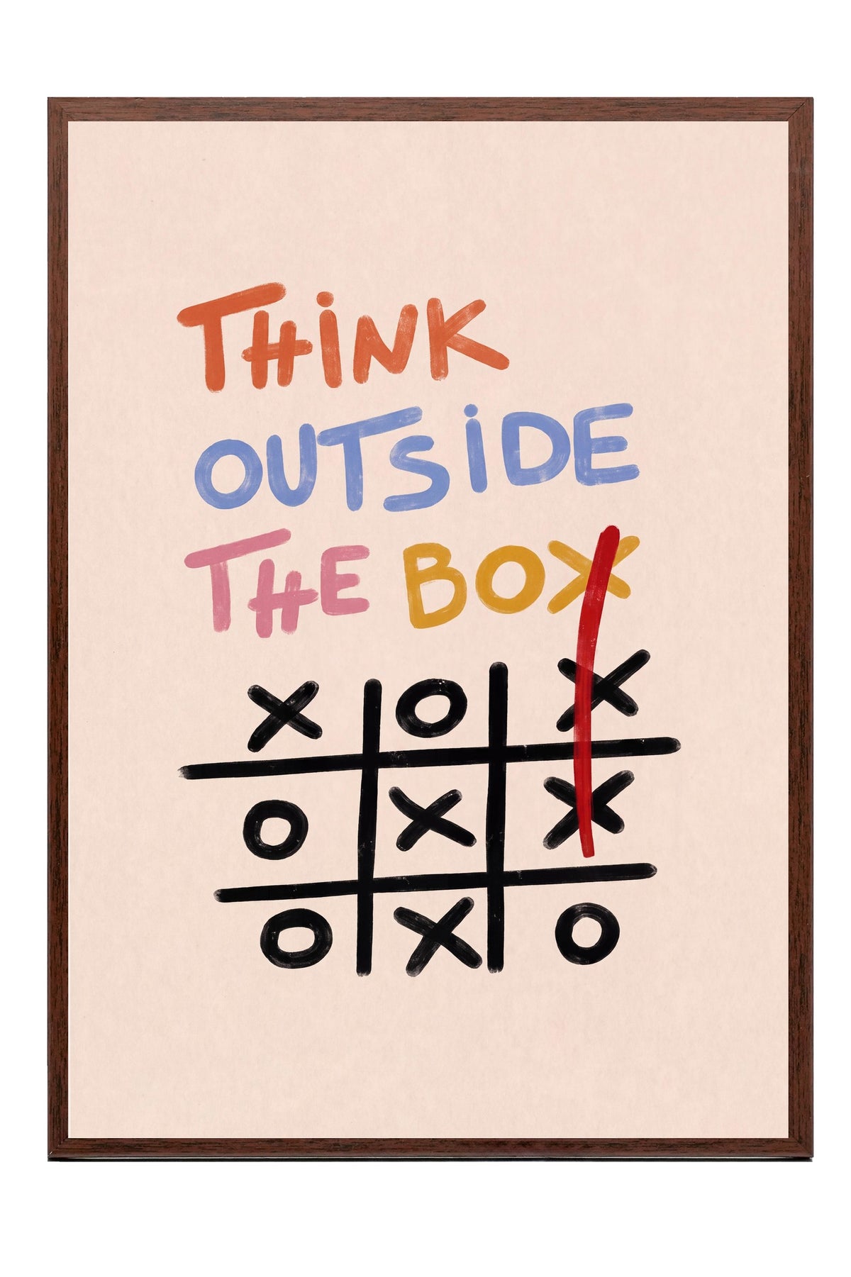 Think Outside The Box Poster – Kahverengi Çerçeveli Tablo