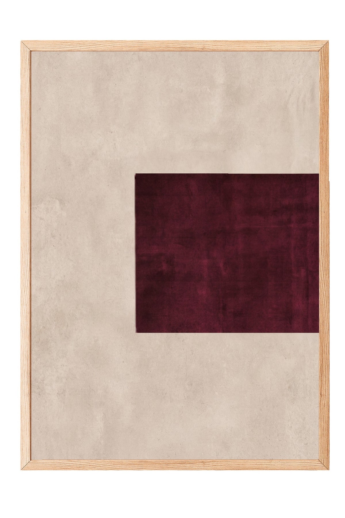 Minimalistik Bordo Dikdörtgen Poster – Ahşap Çerçeveli Tablo