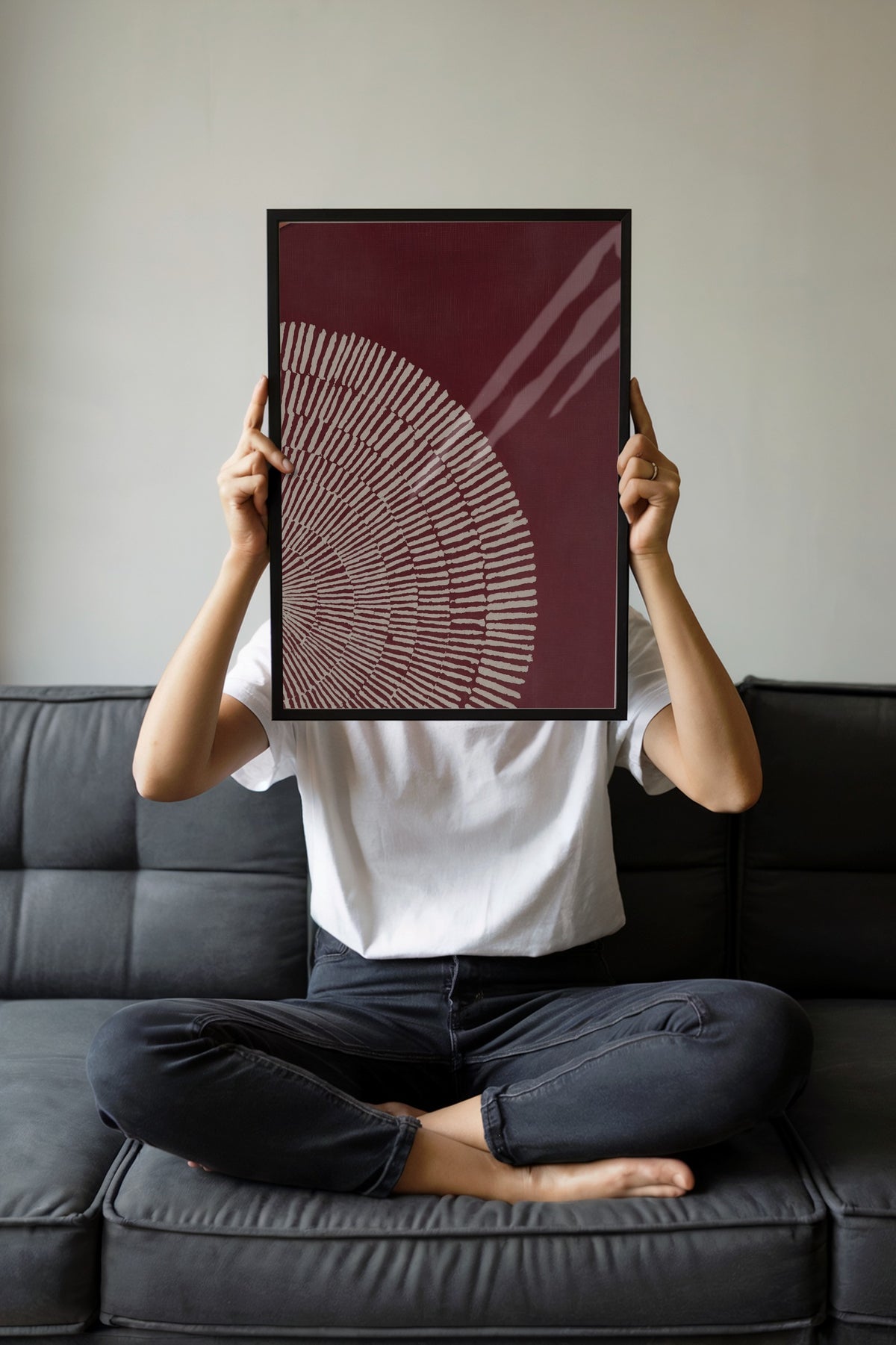Dairesel Geometrik Desen Poster – Siyah Çerçeveli Tablo