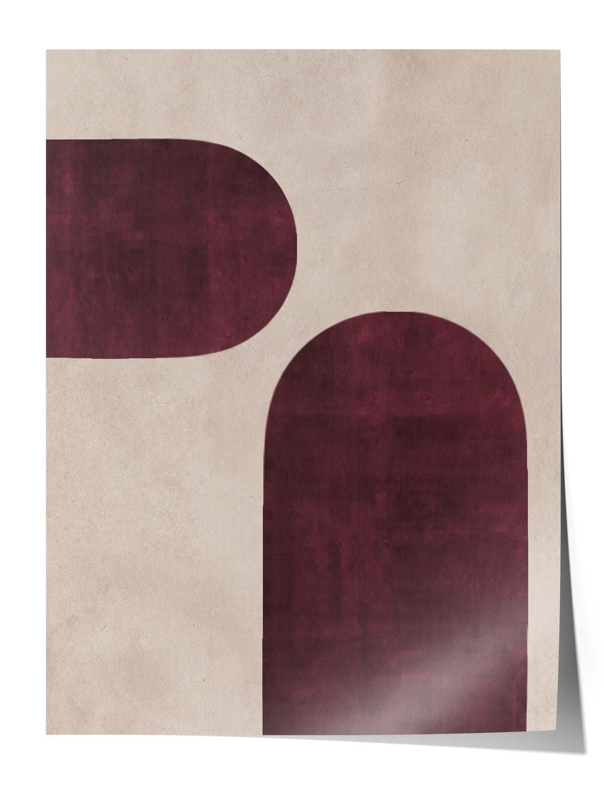 Soyut Şekillerle Minimalist Tasarım Çerçevesiz Poster