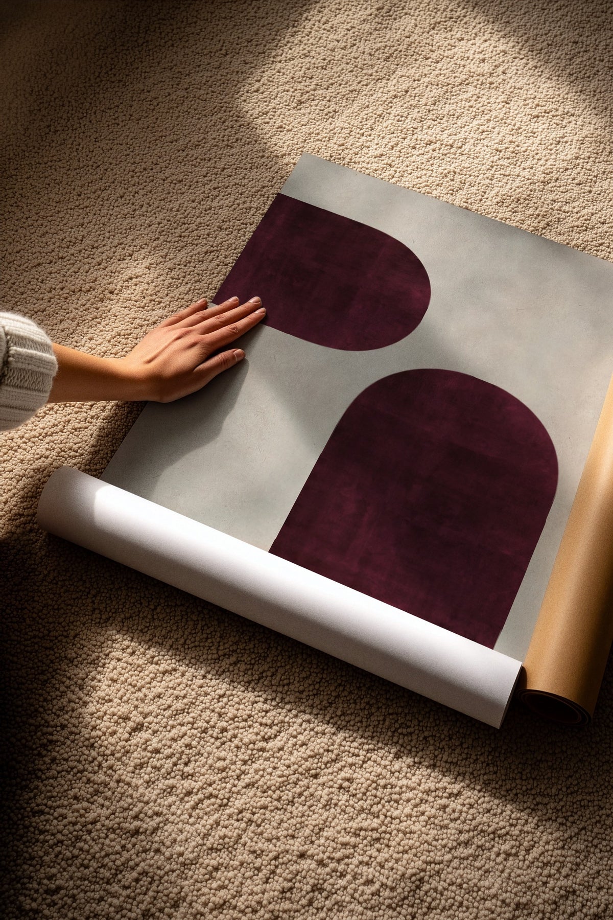 Soyut Şekillerle Minimalist Tasarım Çerçevesiz Poster