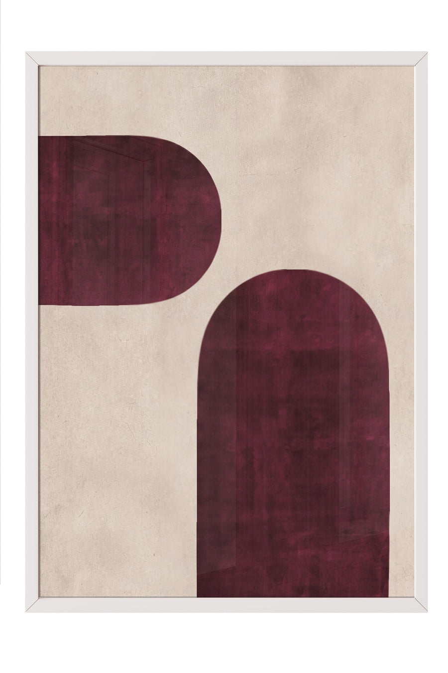 Soyut Şekillerle Minimalist Tasarım Poster – Beyaz Çerçeveli Tablo