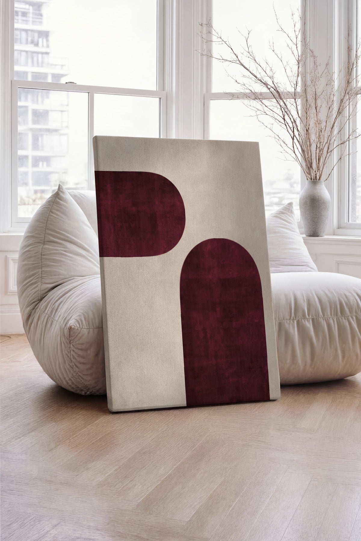 Soyut Şekillerle Minimalist Tasarım Kanvas Tablo