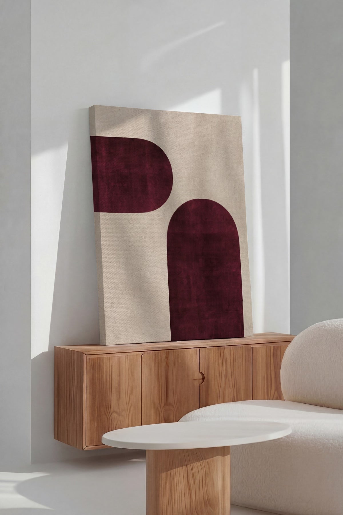 Soyut Şekillerle Minimalist Tasarım Kanvas Tablo