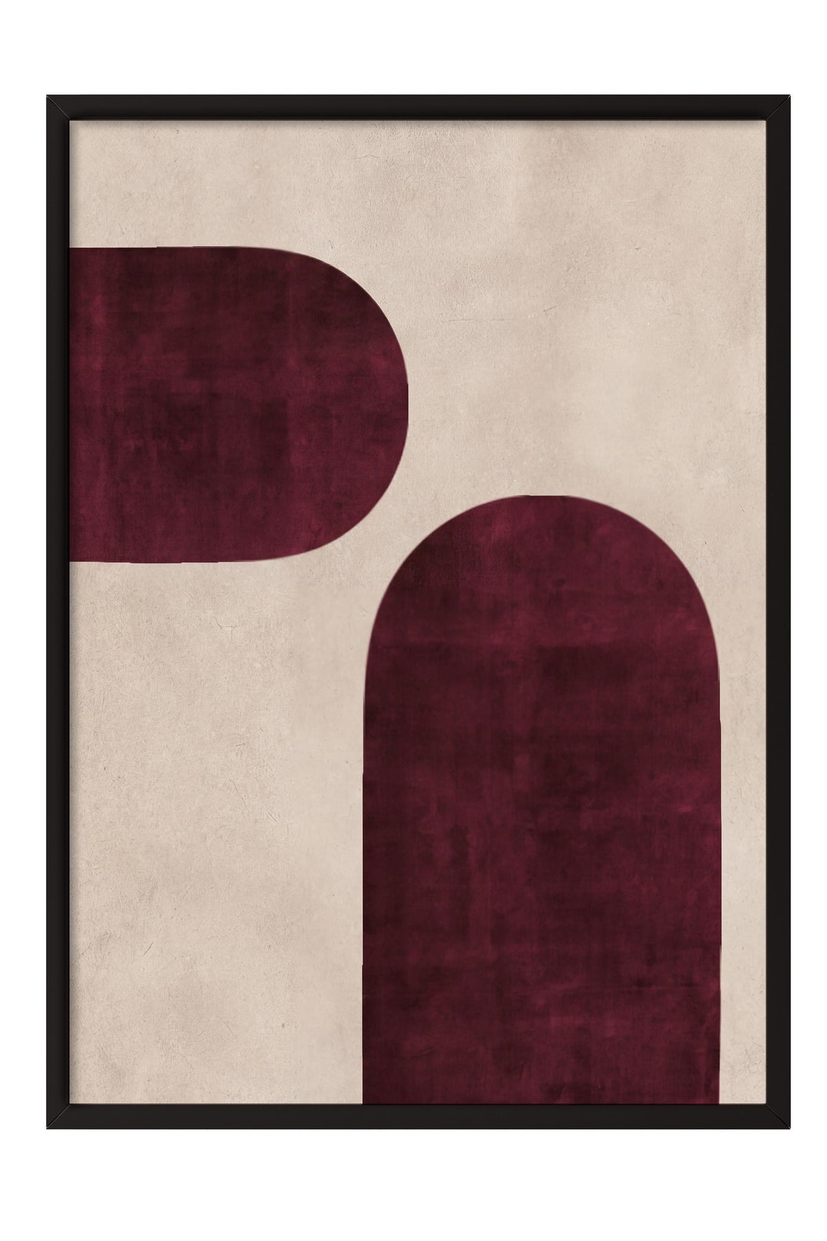 Soyut Şekillerle Minimalist Tasarım Poster – Siyah Çerçeveli Tablo