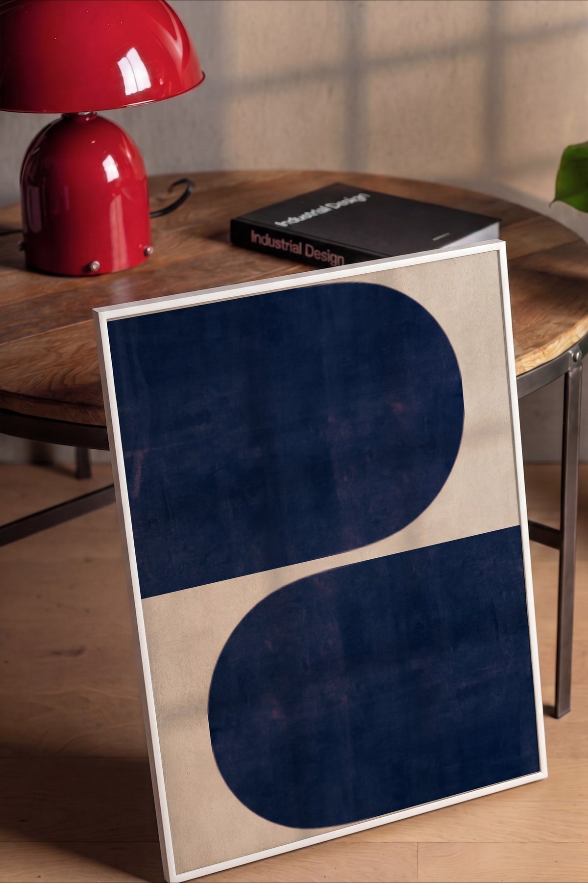 Minimalist Geometrik Desenler Poster – Beyaz Çerçeveli Tablo