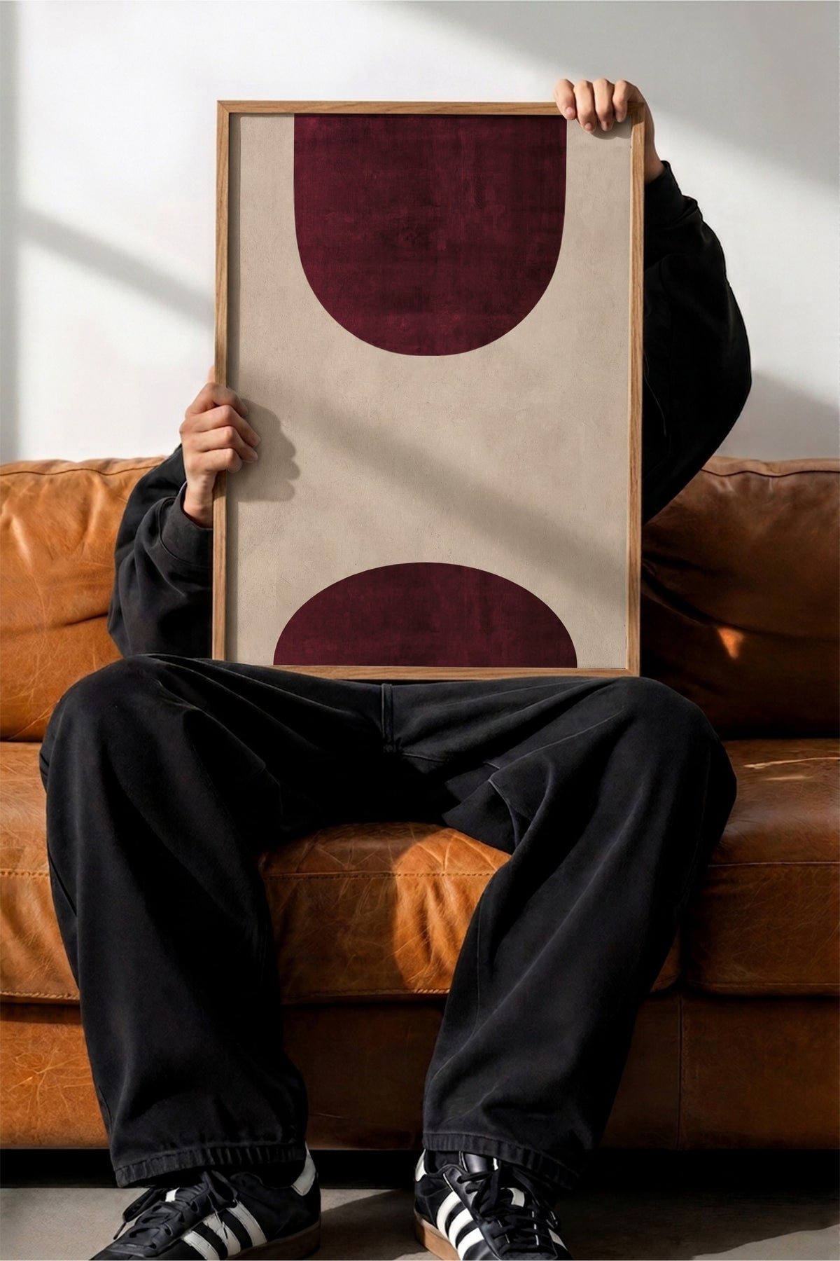 Soyut Geometrik Şekiller Poster – Ahşap Çerçeveli Tablo