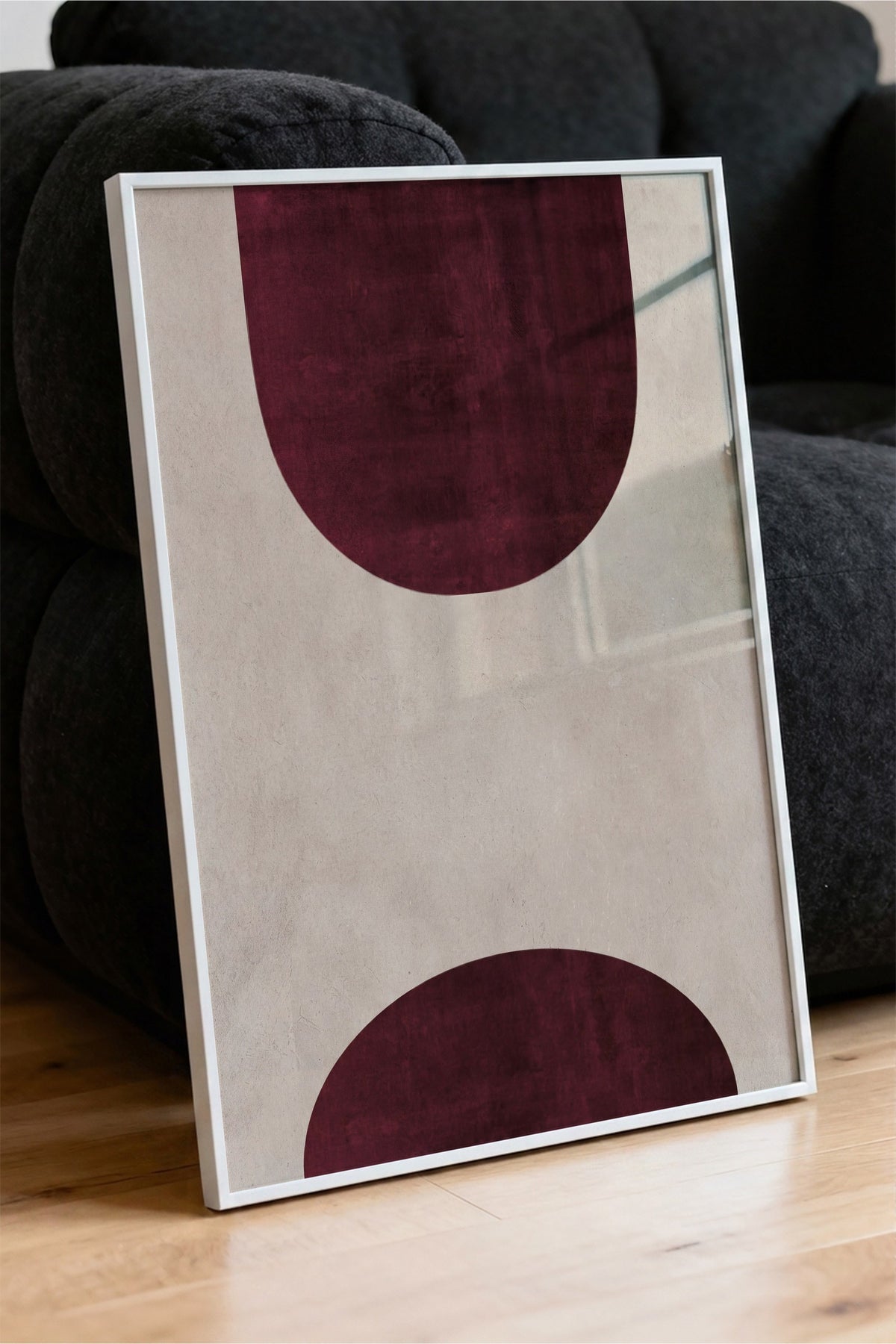 Soyut Geometrik Şekiller Poster – Beyaz Çerçeveli Tablo