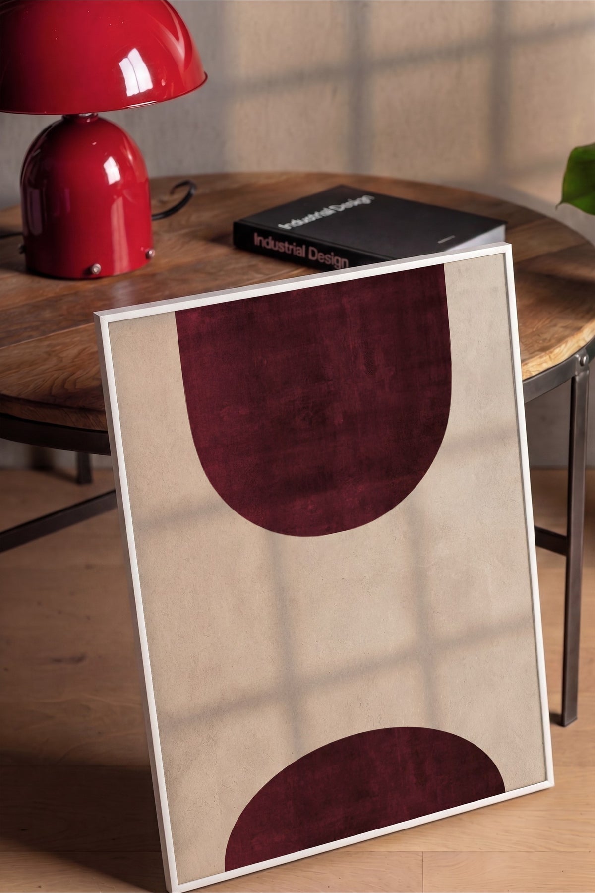 Soyut Geometrik Şekiller Poster – Beyaz Çerçeveli Tablo