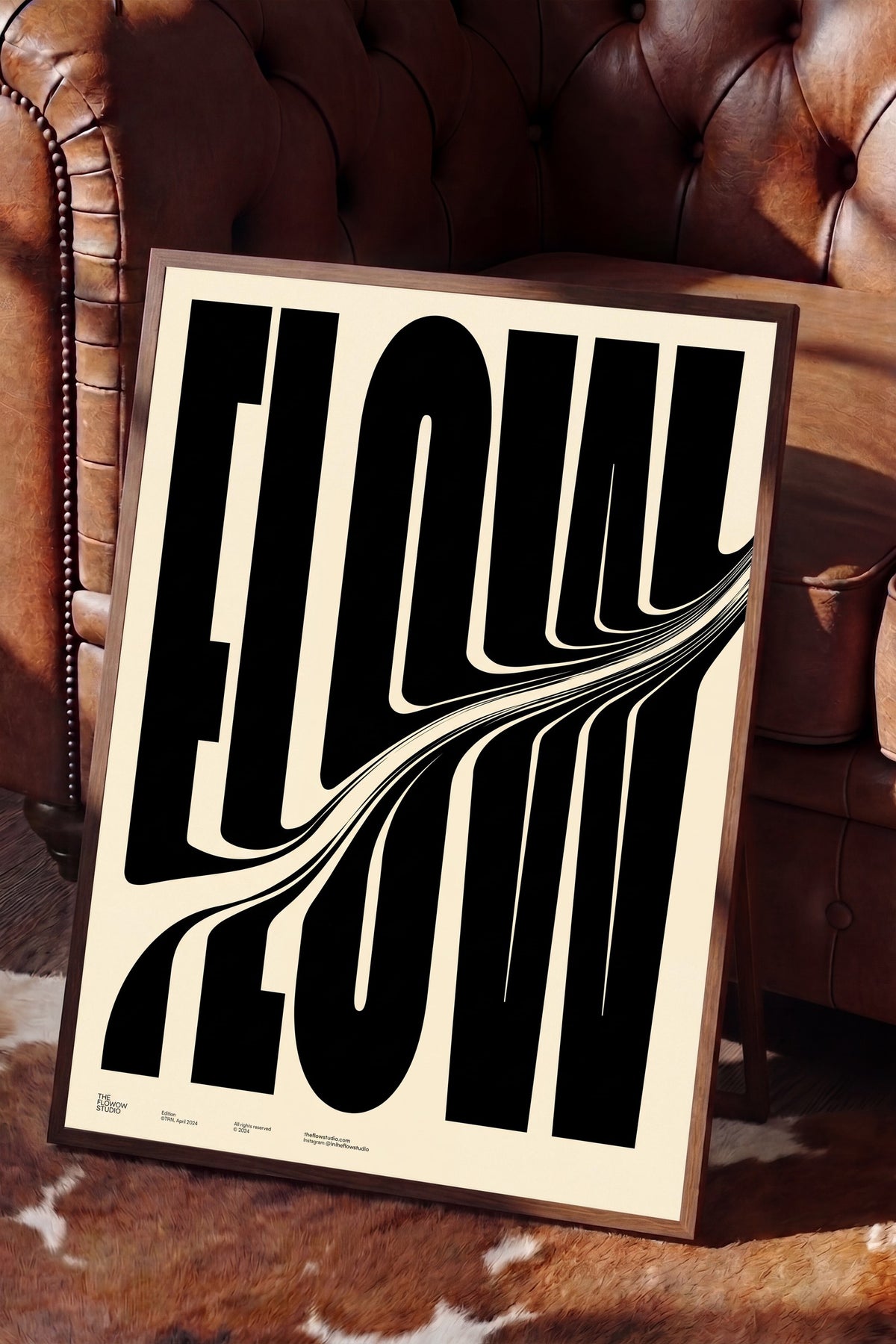 FLOW Poster – Kahverengi Çerçeveli Tablo