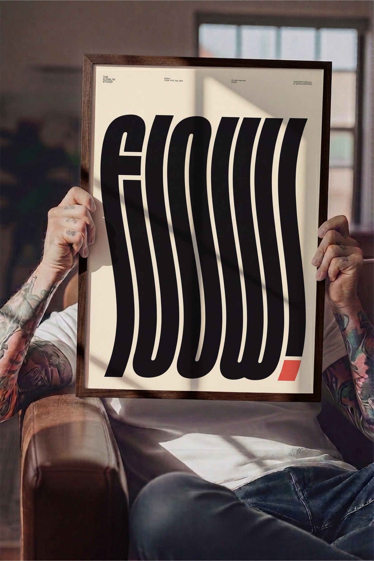 Flow Poster – Kahverengi Çerçeveli Tablo