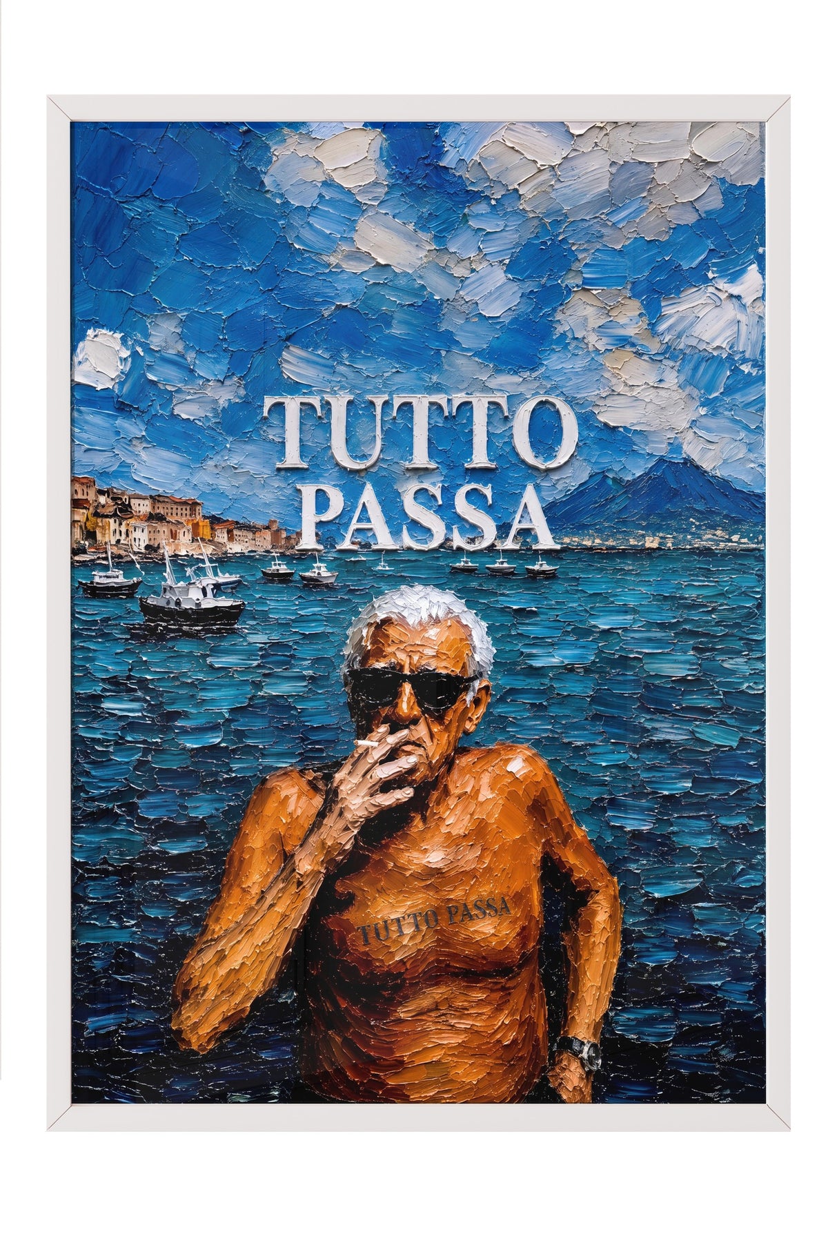 TUTTO PASSA Poster – Beyaz Çerçeveli Tablo