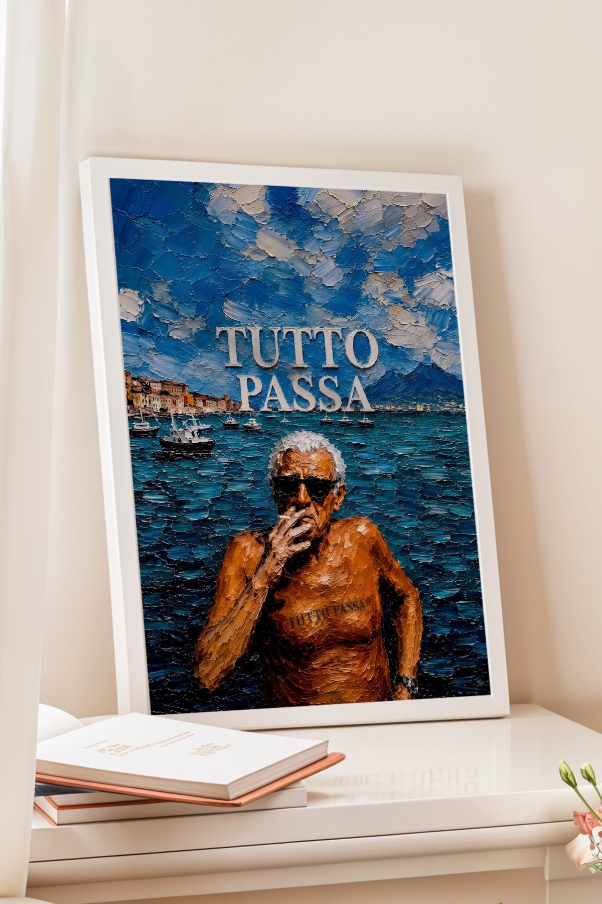 TUTTO PASSA Poster – Beyaz Çerçeveli Tablo