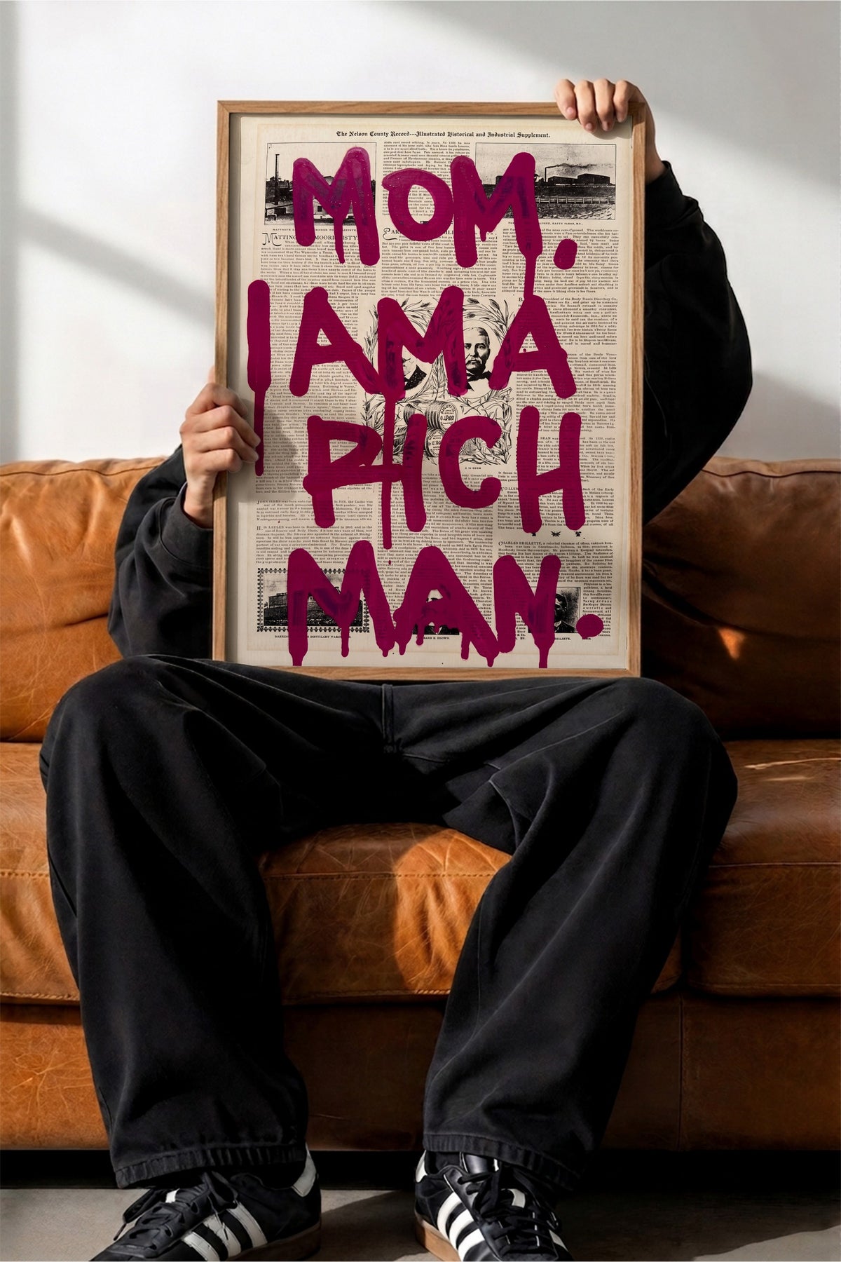 MOM I AM A RICH MAN Poster – Ahşap Çerçeveli Tablo