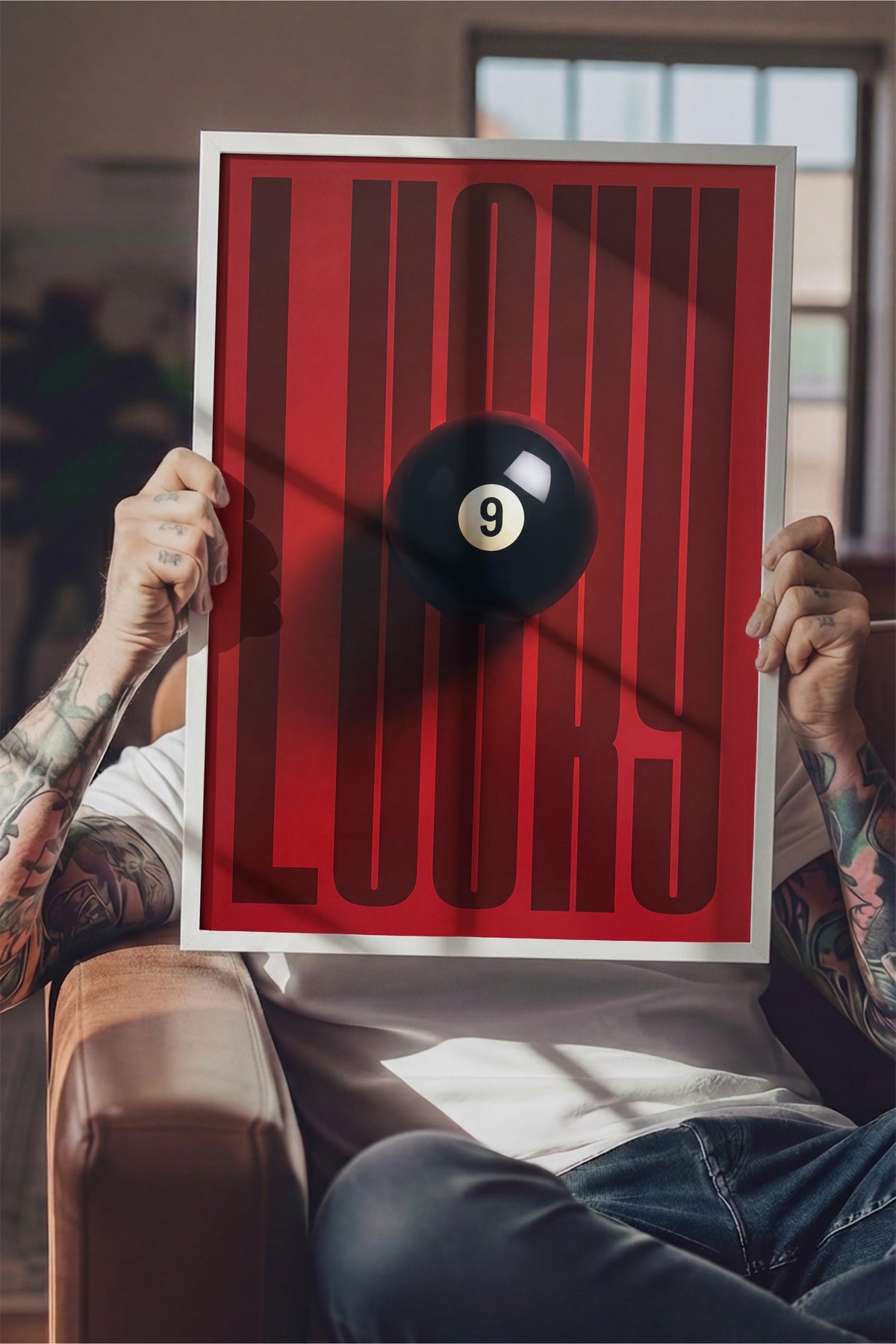LUCKY Poster – Beyaz Çerçeveli Tablo