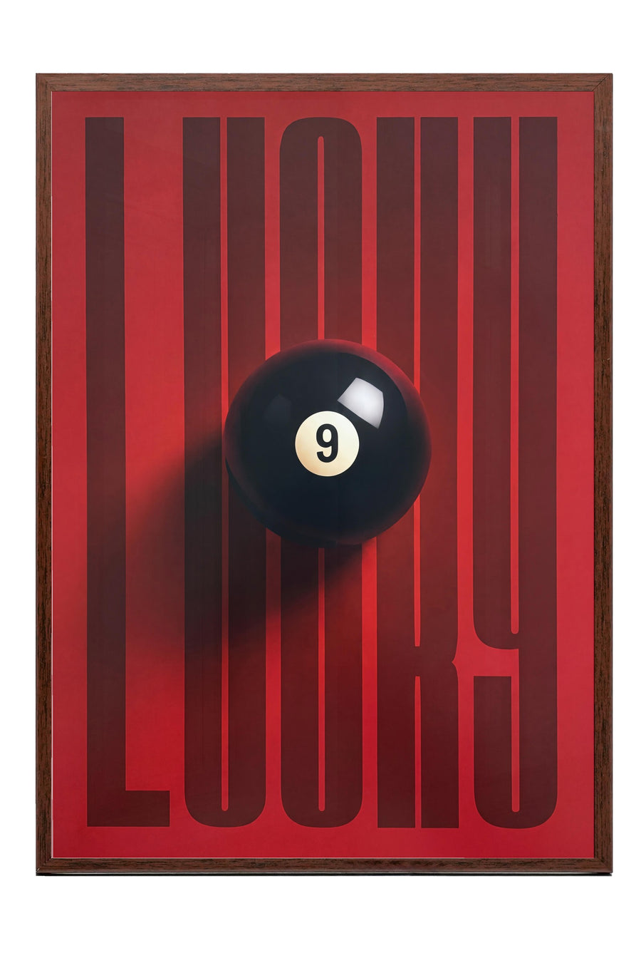 LUCKY Poster – Kahverengi Çerçeveli Tablo