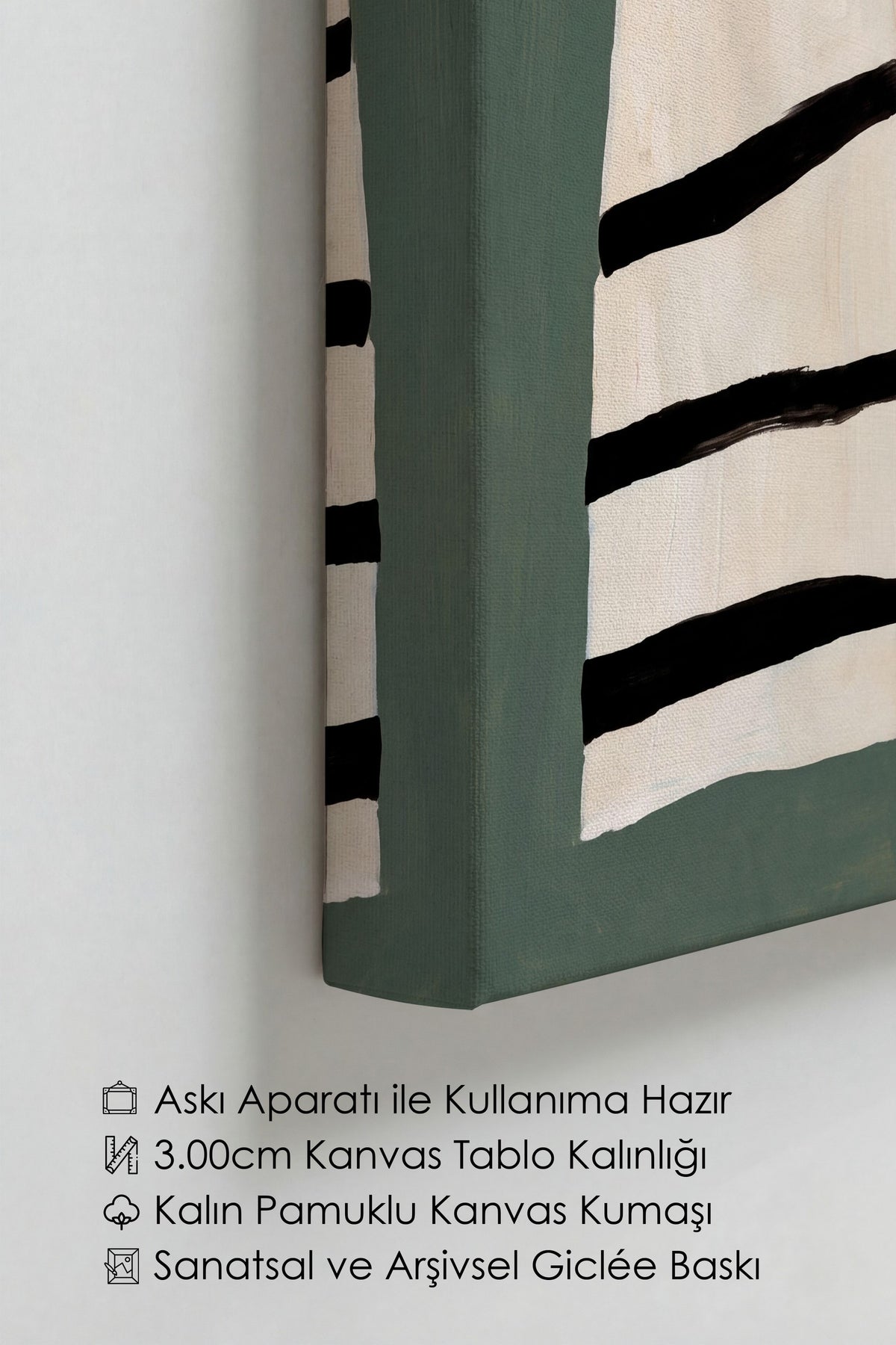 Zebra Desenli Modern Kadın Kanvas Tablo