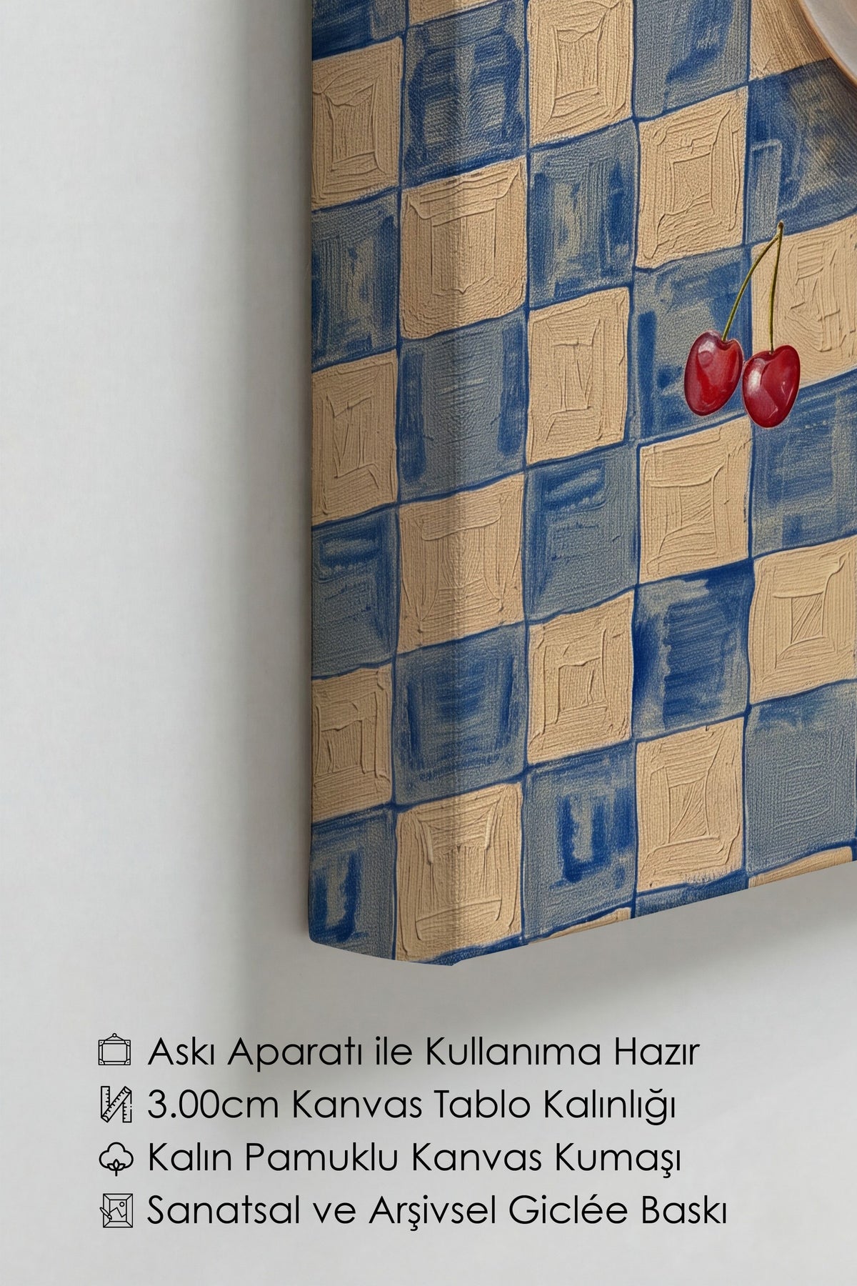Türk Kahvesi ve Kirazlar Kanvas Tablo