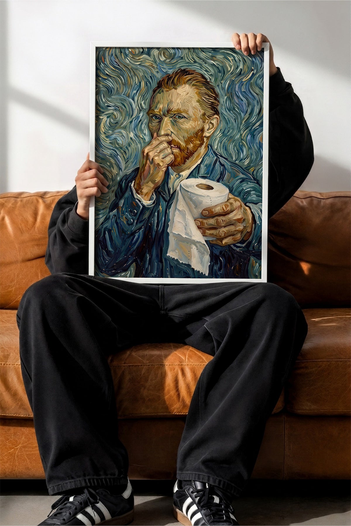 Van Gogh Mizahi Yorum Poster – Beyaz Çerçeveli Tablo