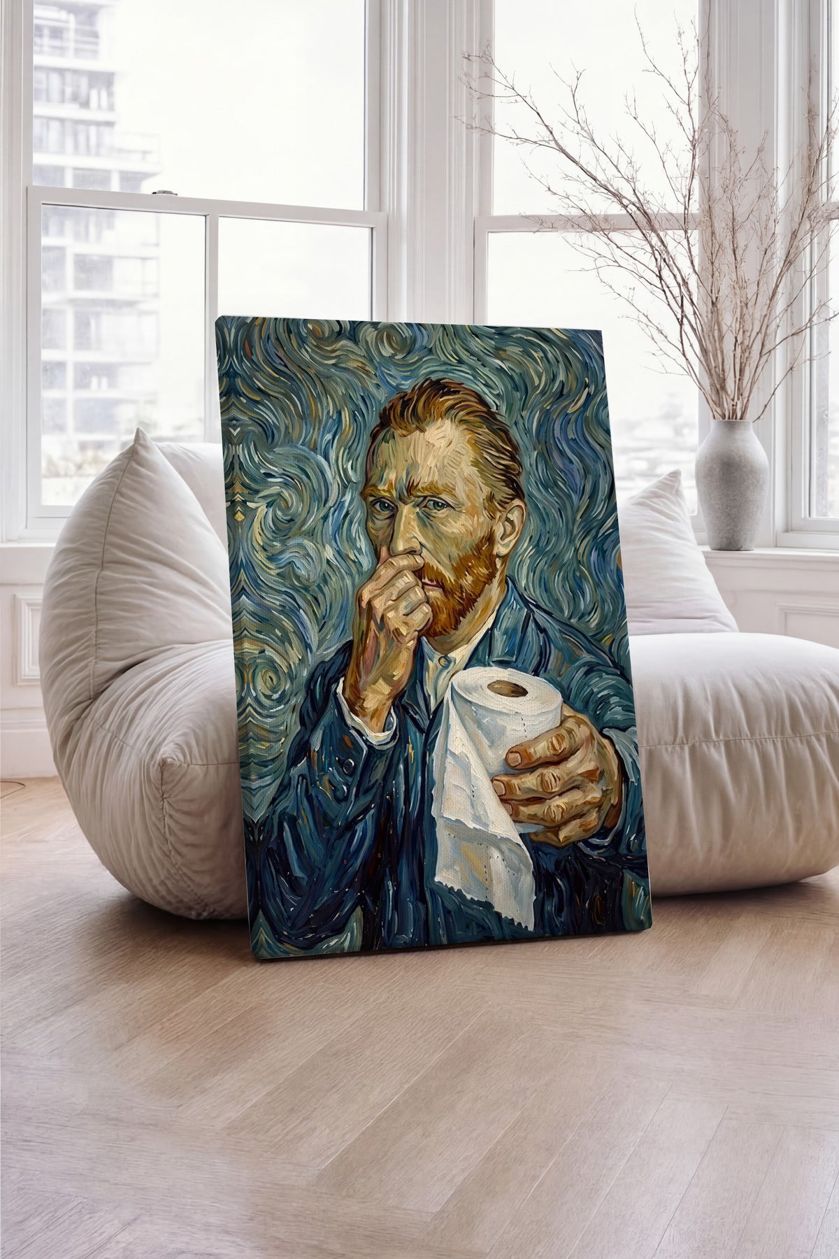 Van Gogh Mizahi Yorum Kanvas Tablo