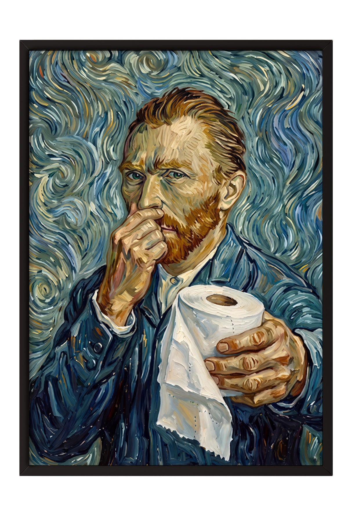 Van Gogh Mizahi Yorum Poster – Siyah Çerçeveli Tablo