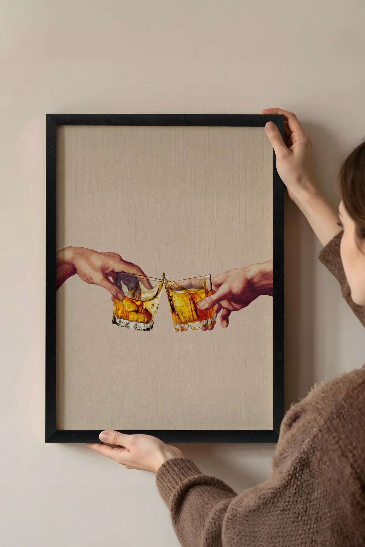 Kadeh Tokuşturan Eller Poster – Siyah Çerçeveli Tablo