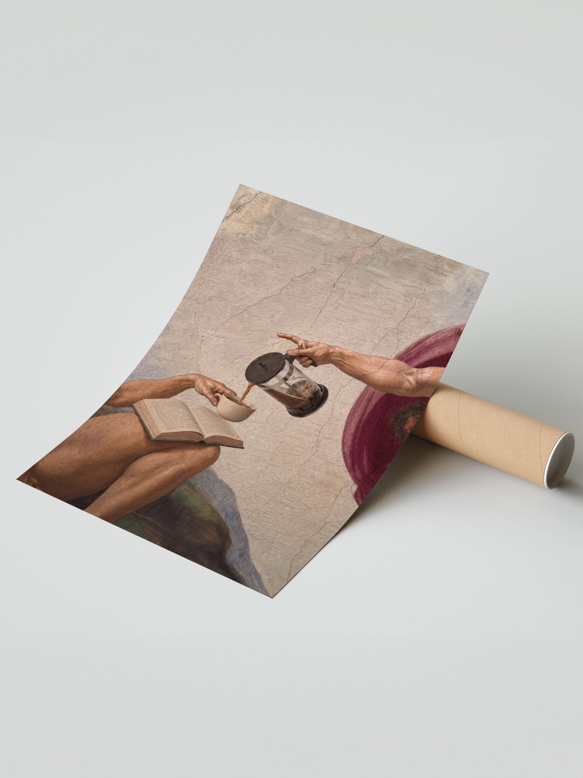 Kahve Sunumu ile Yaratılış Çerçevesiz Poster