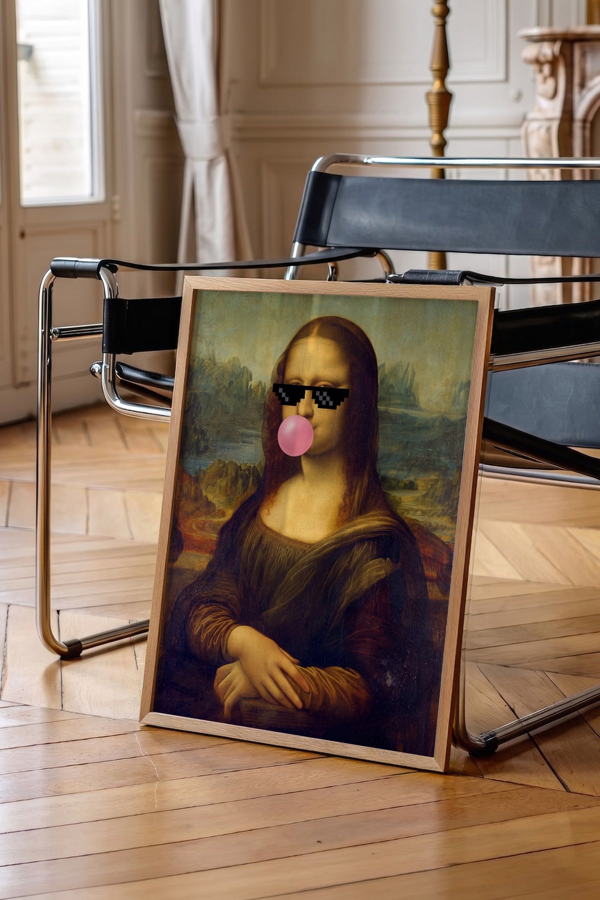 Mona Lisa Remix Poster – Ahşap Çerçeveli Tablo
