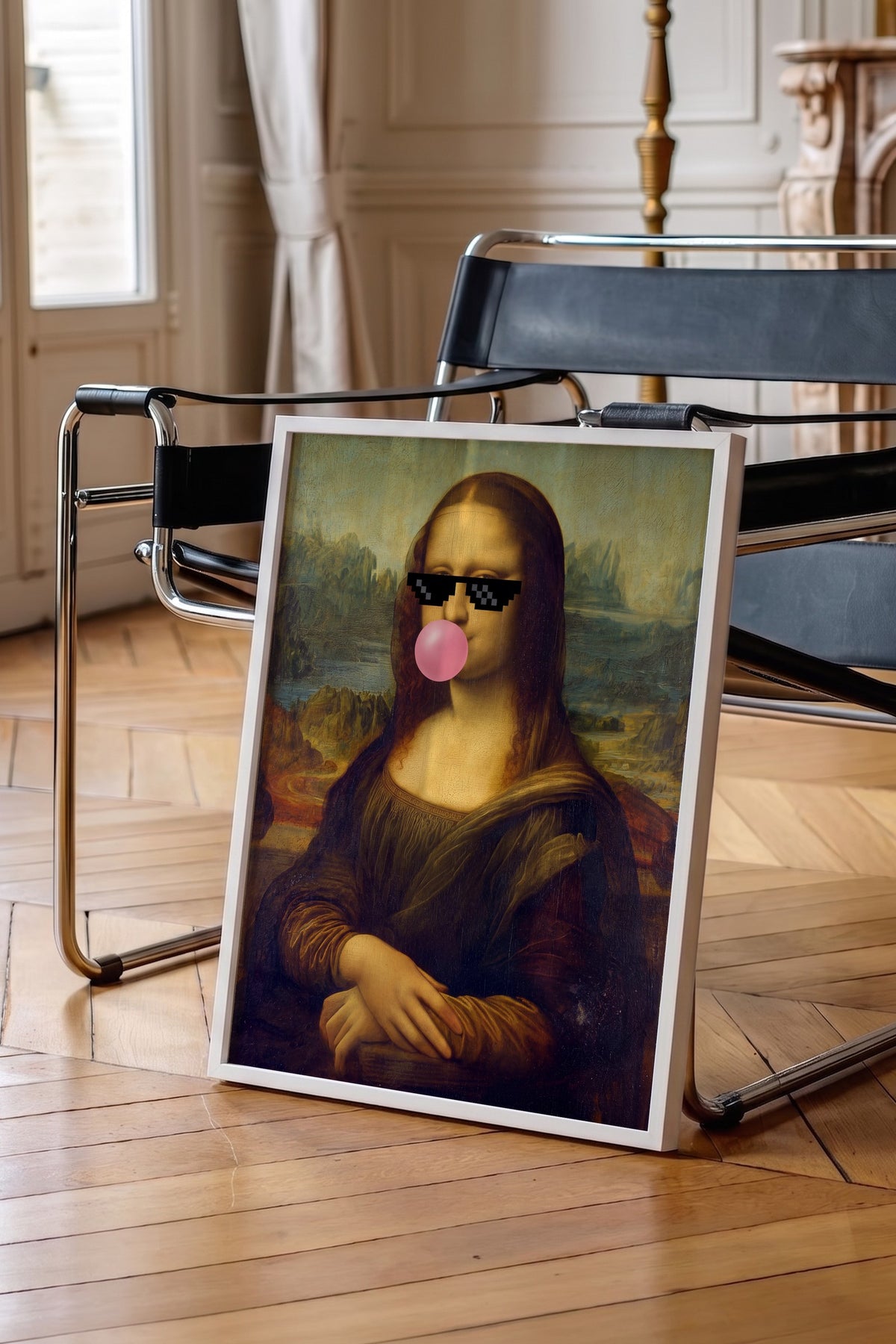 Mona Lisa Remix Poster – Beyaz Çerçeveli Tablo