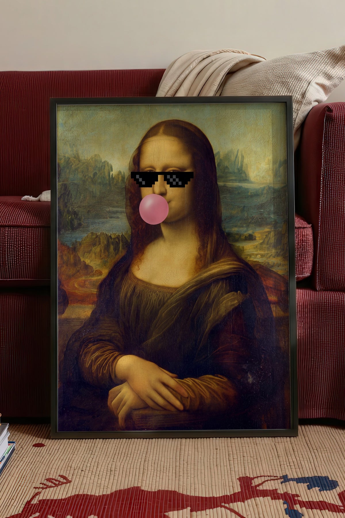 Mona Lisa Remix Poster – Siyah Çerçeveli Tablo