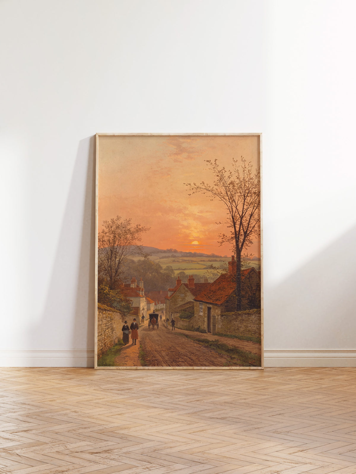 Köy Yolu Manzarası Poster – Ahşap Çerçeveli Tablo