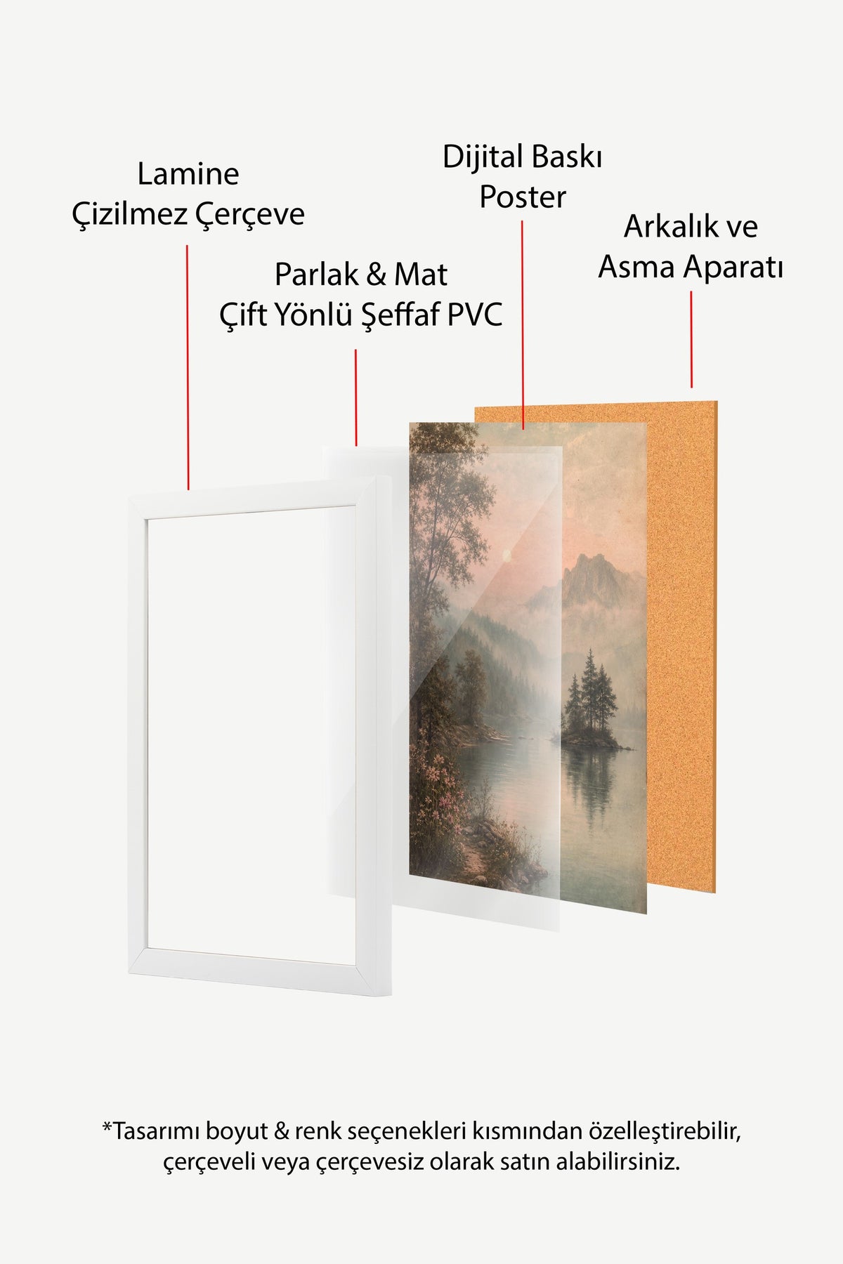 Huzurlu Doğa Manzarası Poster – Beyaz Çerçeveli Tablo