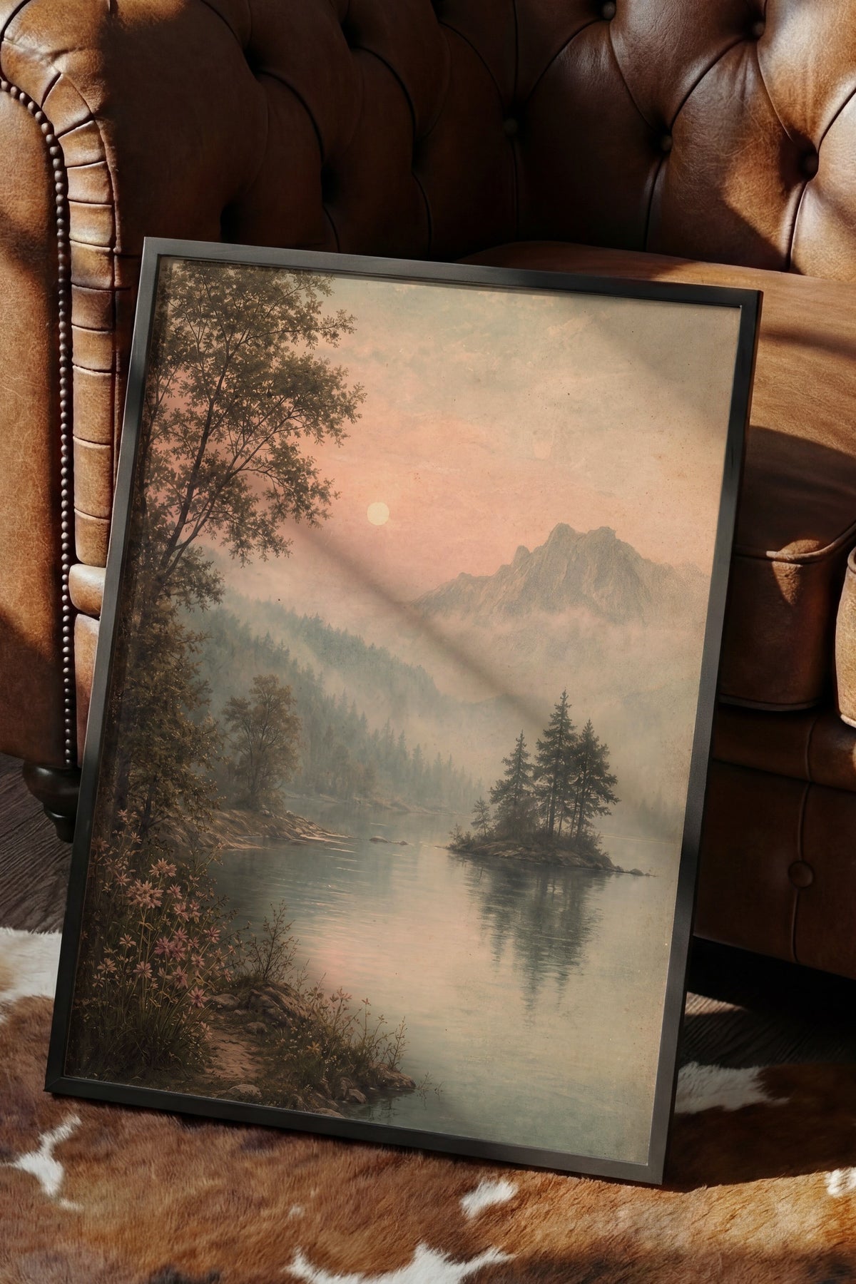 Huzurlu Doğa Manzarası Poster – Siyah Çerçeveli Tablo