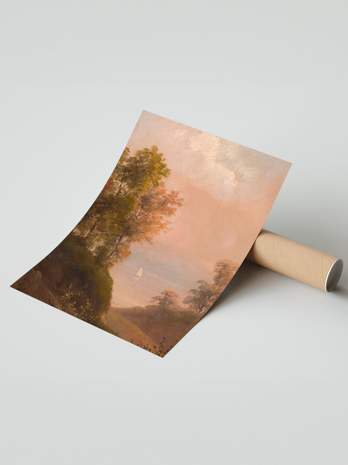 Göl Kenarında Yelkenli Çerçevesiz Poster