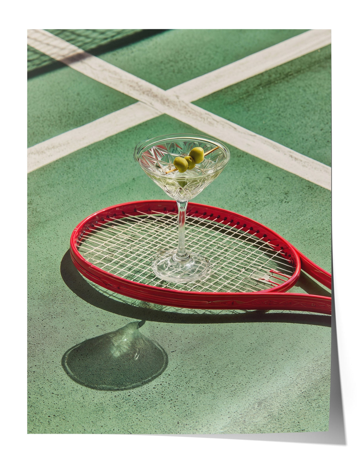 Tenis Kortunda Kokteyl Çerçevesiz Poster