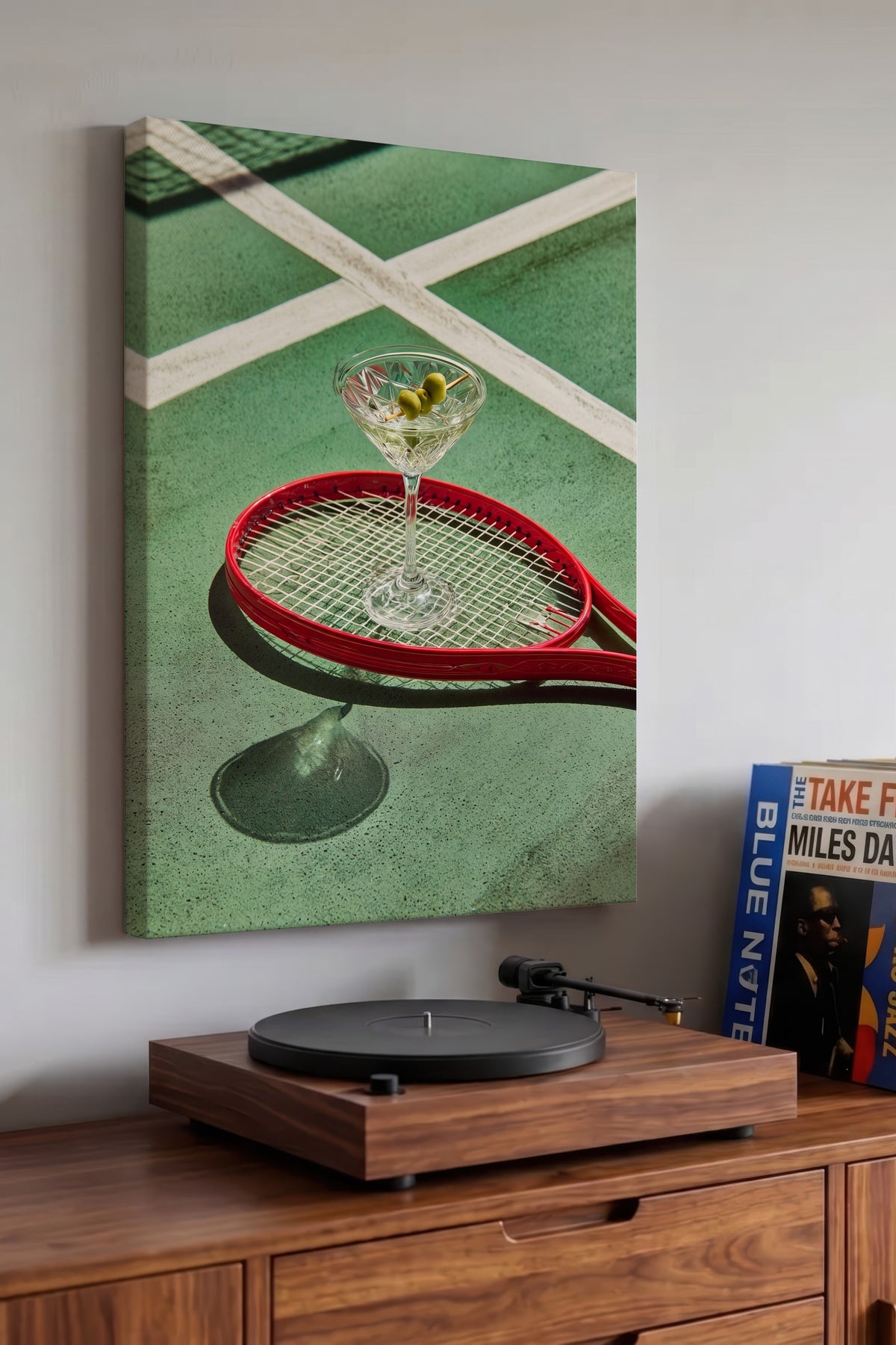 Tenis Kortunda Kokteyl Kanvas Tablo