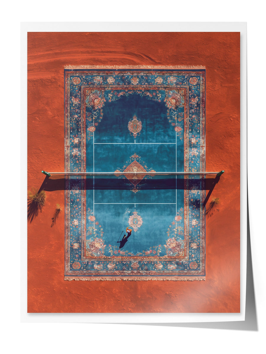 Tepeden Halı Tenis Sahası Çerçevesiz Poster