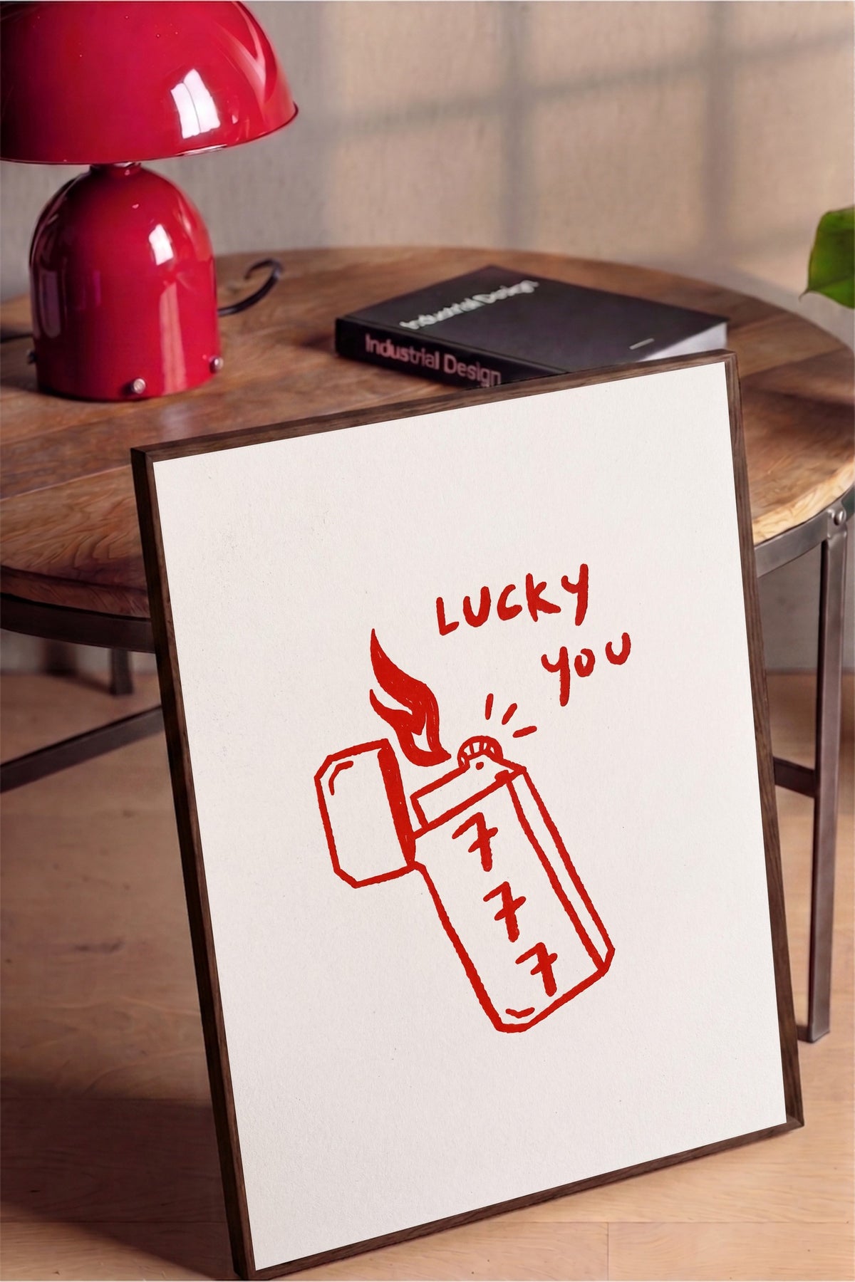 Lucky You Poster – Kahverengi Çerçeveli Tablo