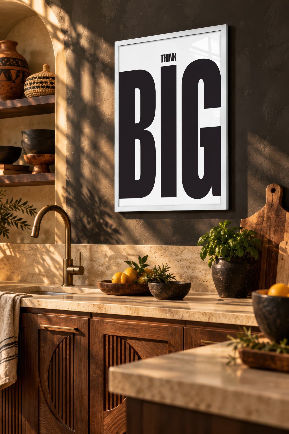 THINK BIG Poster – Beyaz Çerçeveli Tablo