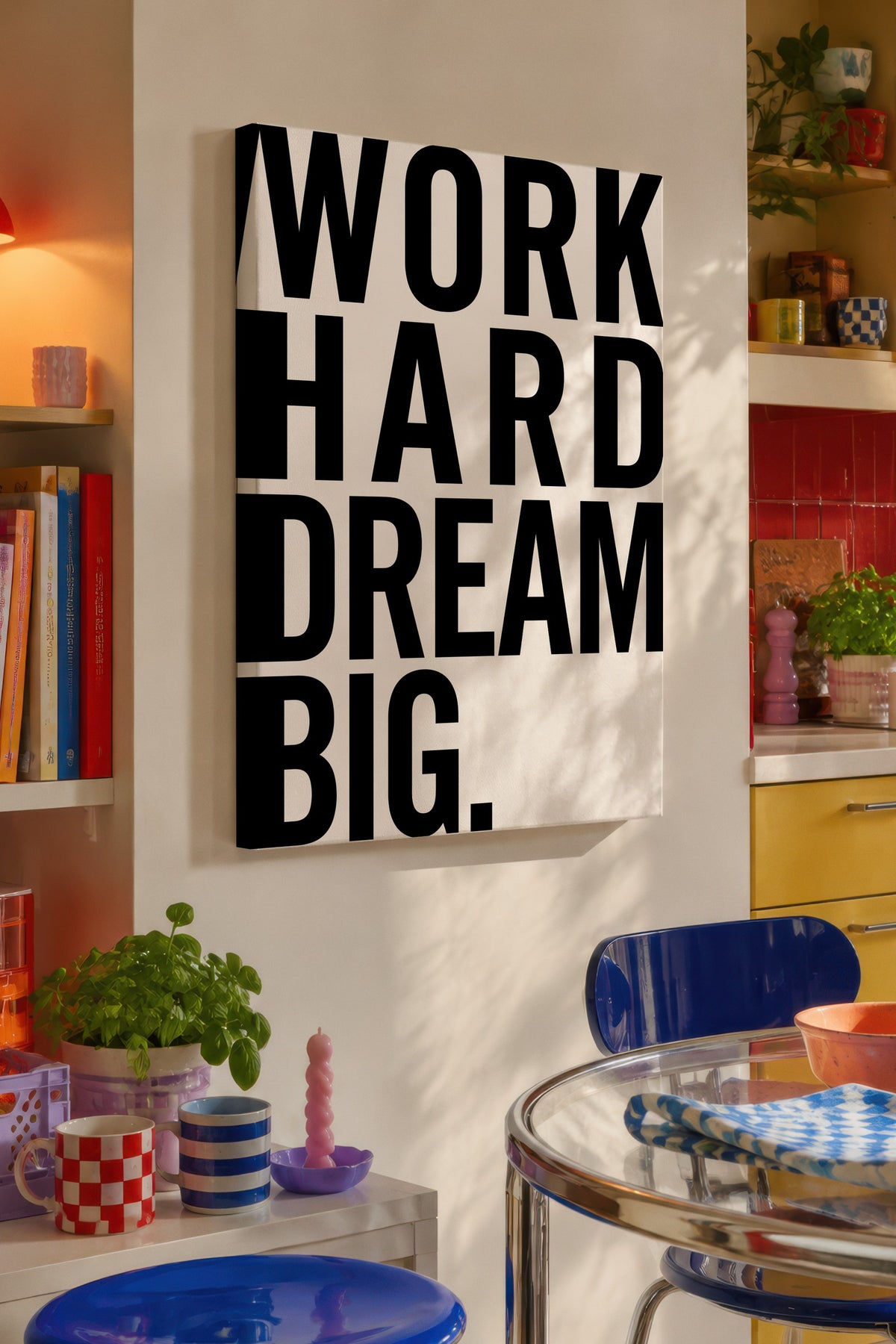 WORK HARD DREAM BIG. Kanvas Tablo