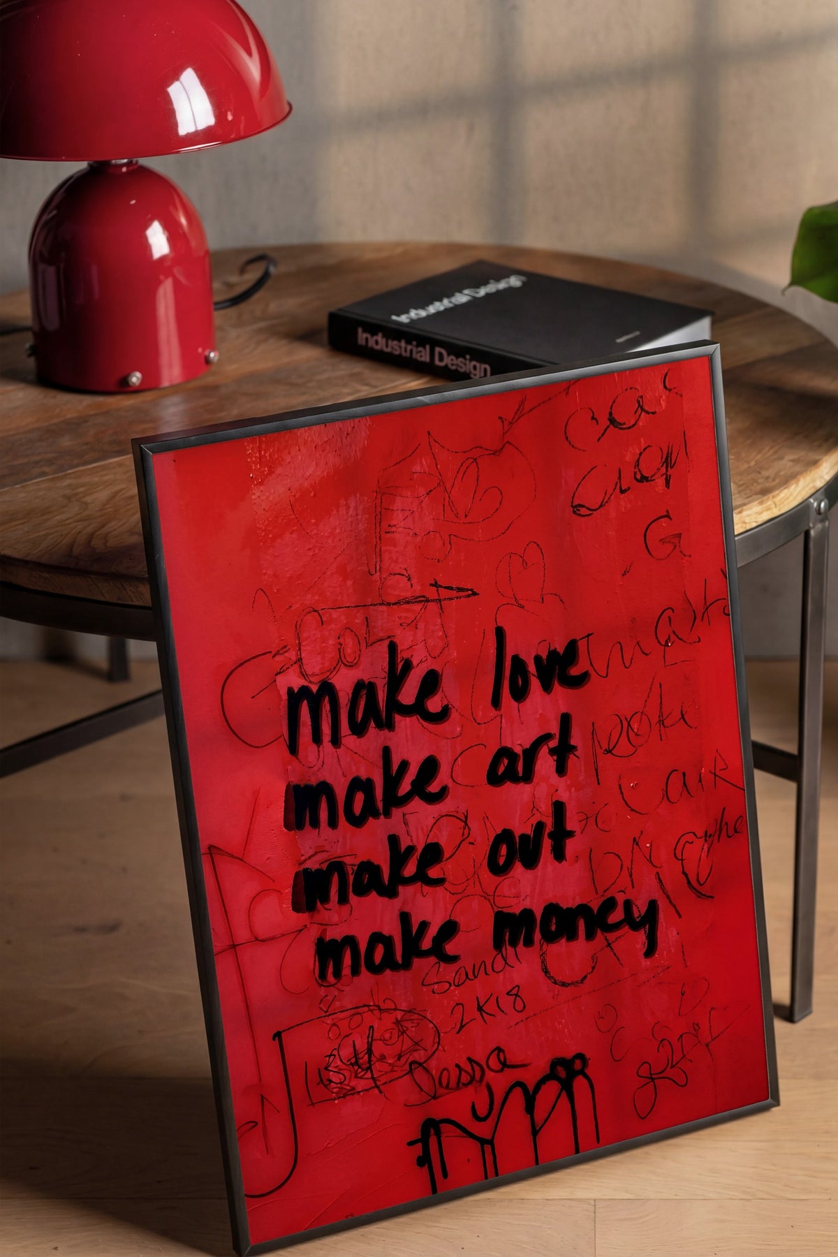 make love make art make out make money Poster – Siyah Çerçeveli Tablo