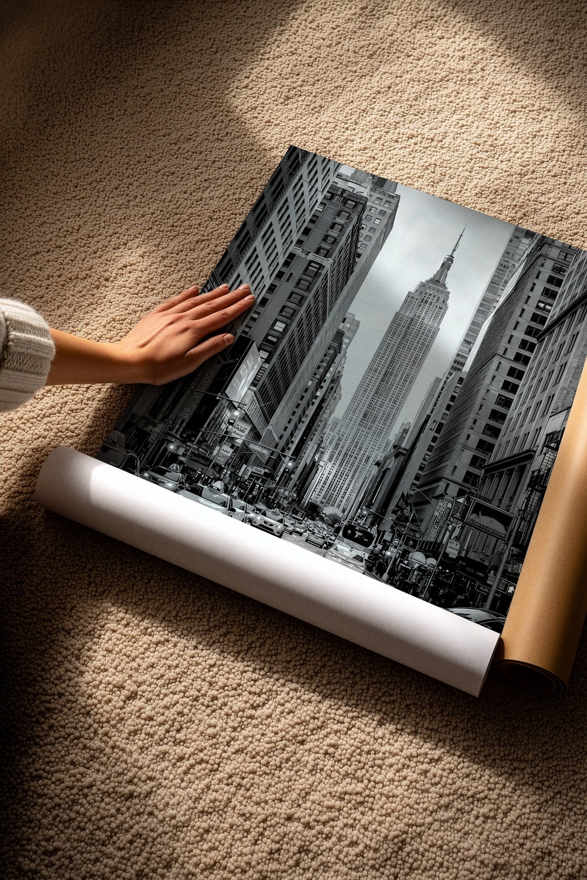 Şehir Manzarası ve Empire State Binası Çerçevesiz Poster