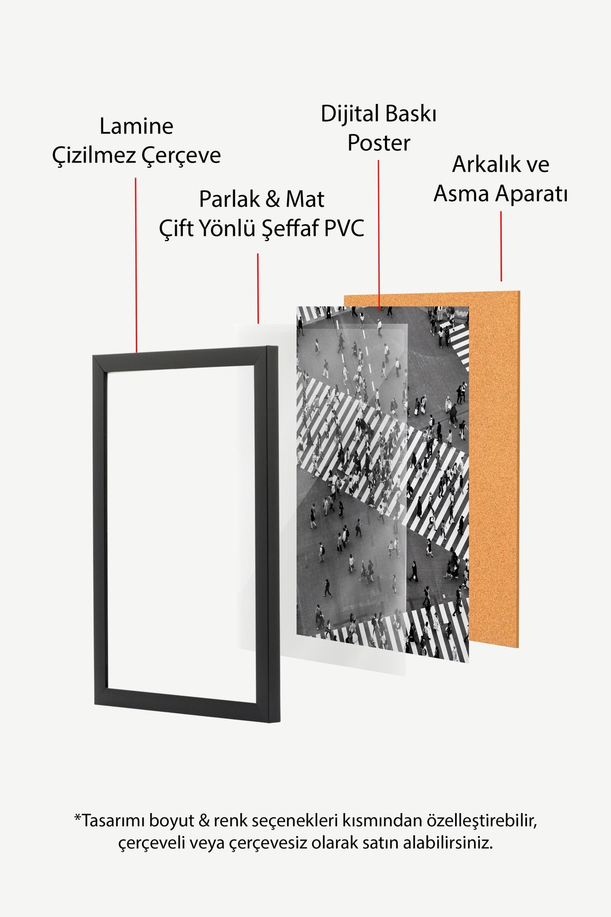 Kalabalık Yaya Geçidi Poster – Siyah Çerçeveli Tablo