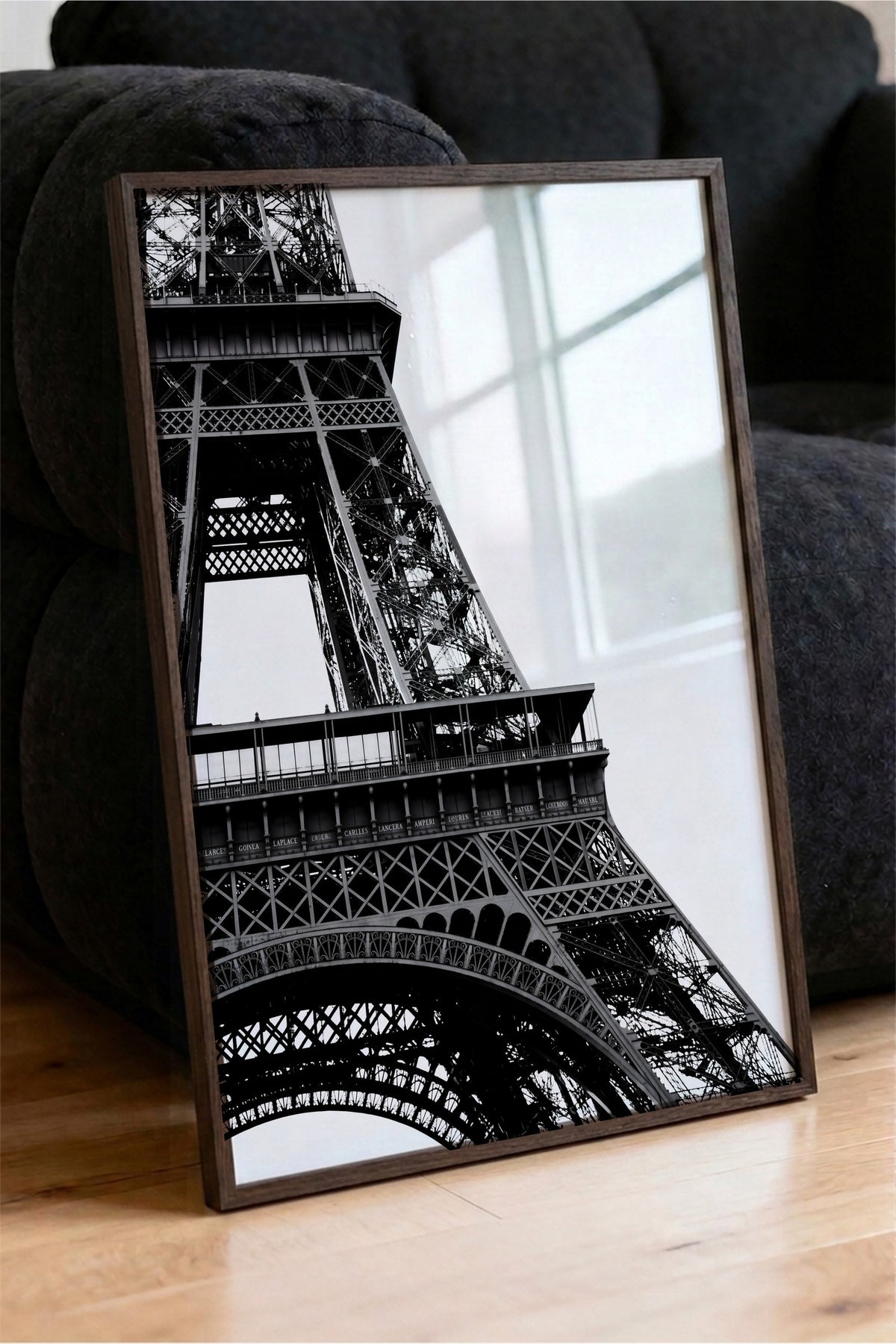 Eiffel Kulesi Detayları Poster – Kahverengi Çerçeveli Tablo